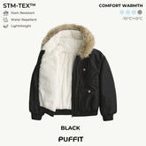 STM-TEX Faux Fur Lined Waterproof Bomber Jacket