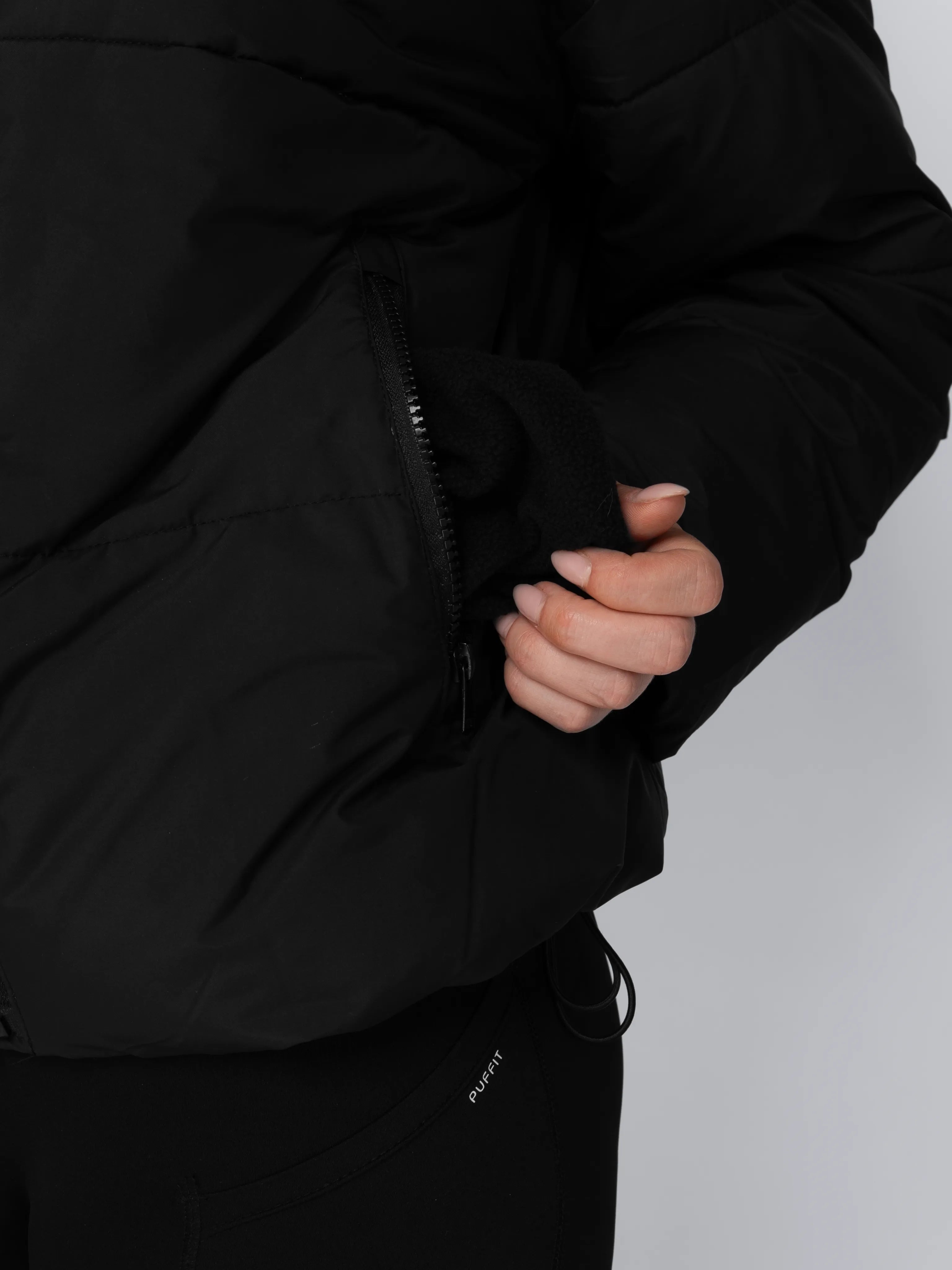 WarmCore™ Faux Fur Lined Detachable Hooded Short Puffer Jacket