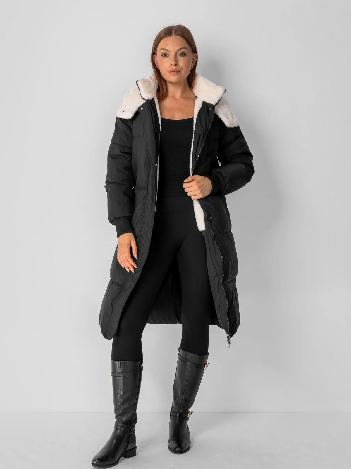 WarmCore™ Faux Fur Lined Classic Long Puffer