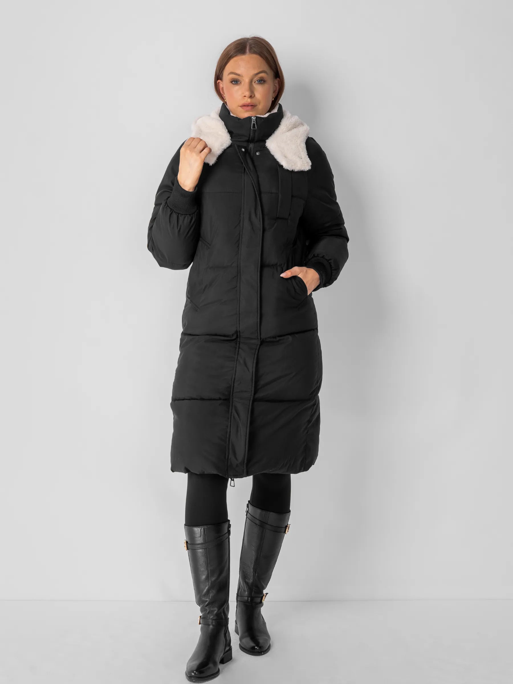 WarmCore™ Faux Fur Lined Classic Long Puffer