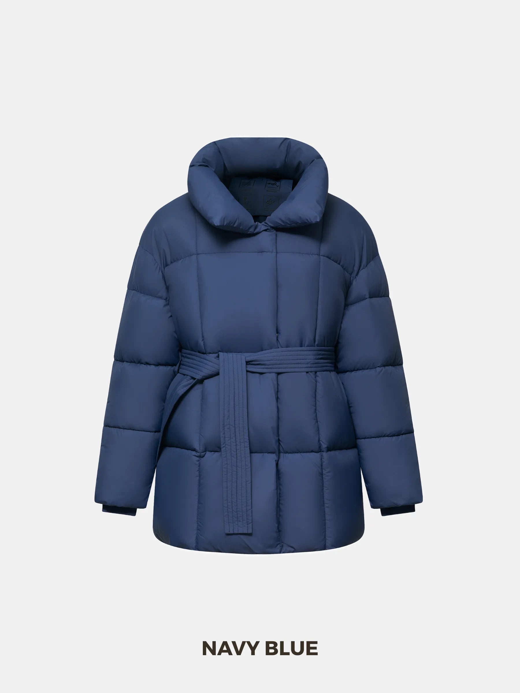 Chaqueta acolchada con capucha desmontable WarmCore™ en negro brillante
