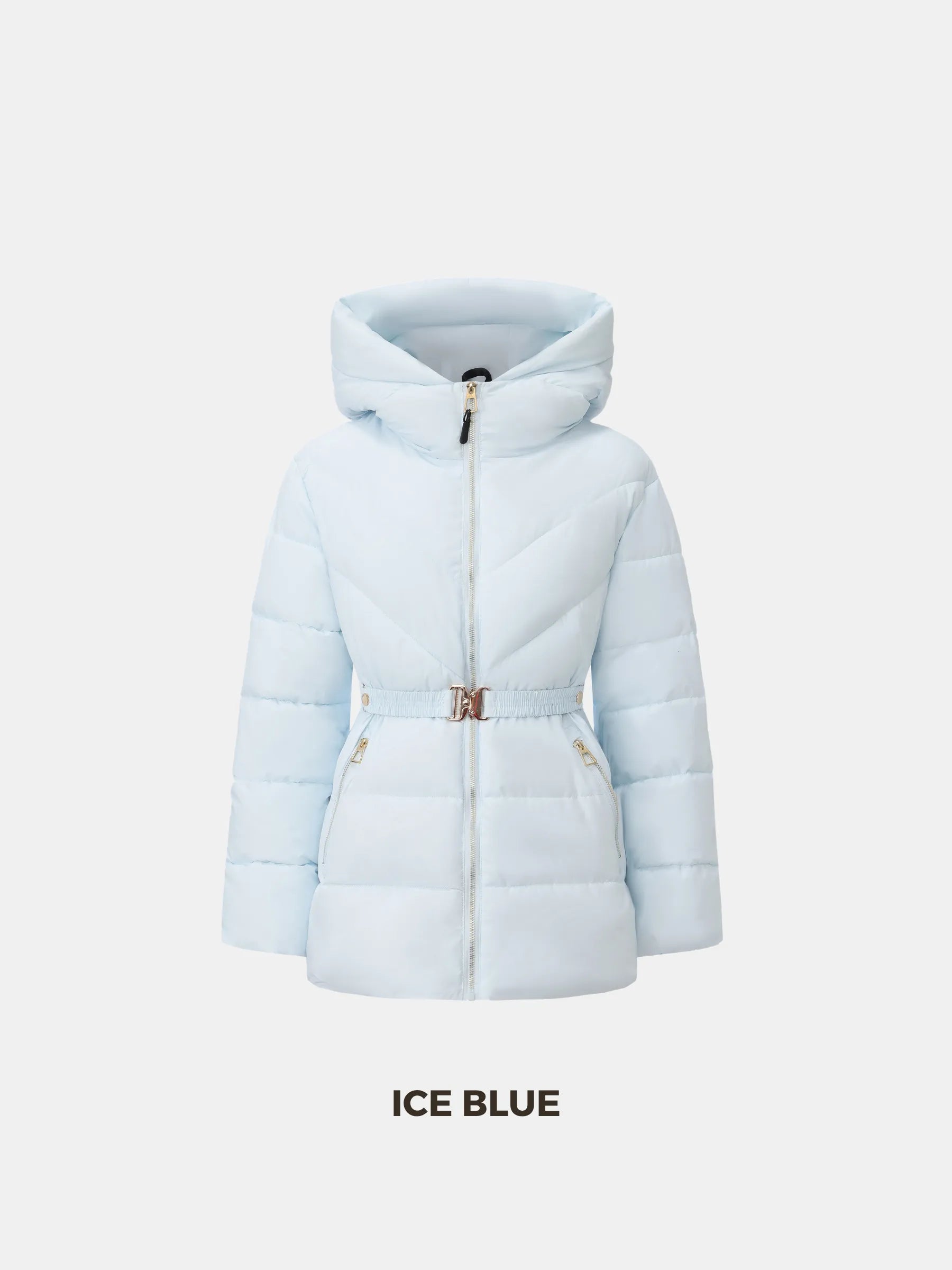 WarmCore™ Gold-tone Belted Puffer Jacket