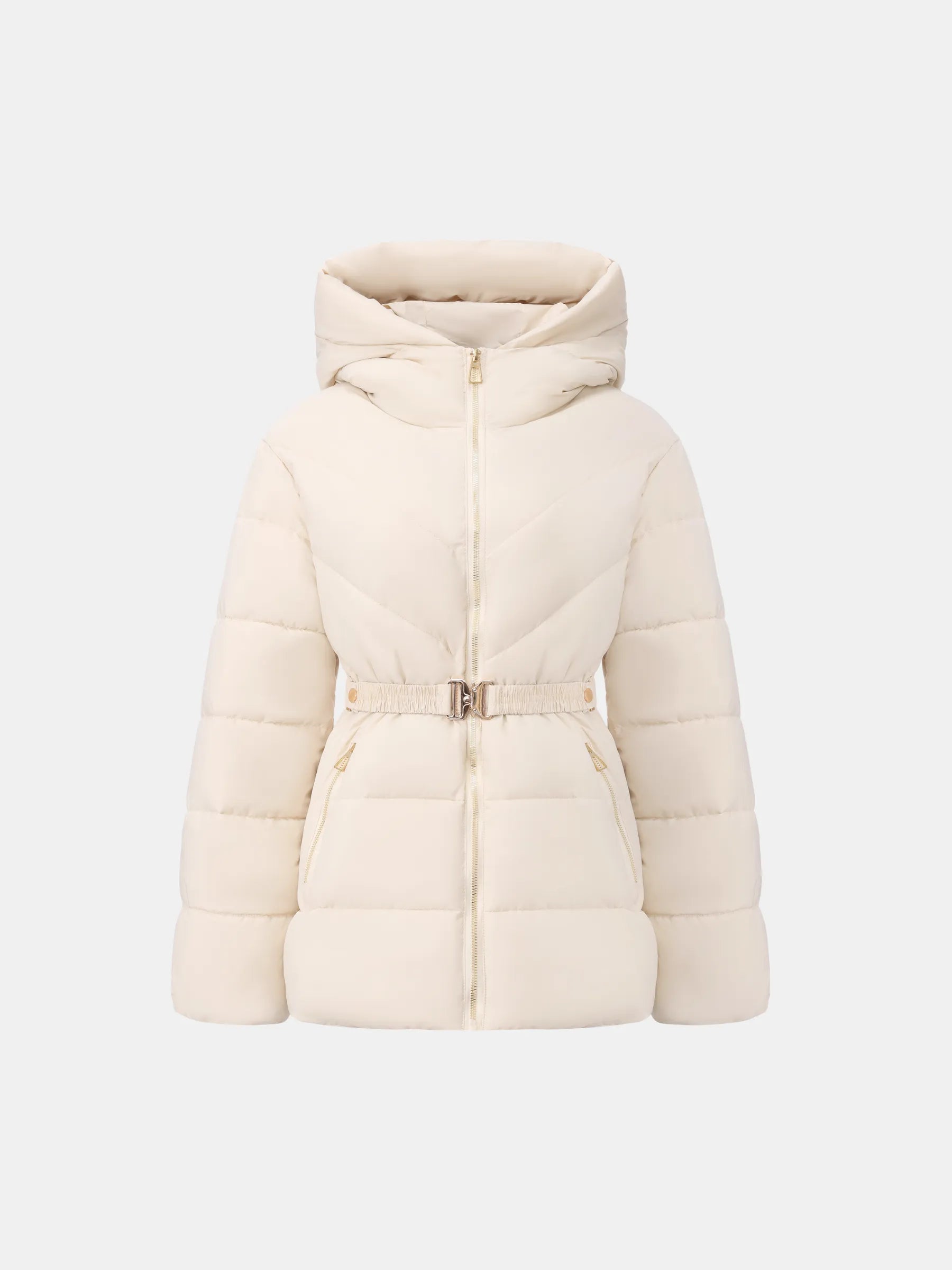 WarmCore™ Gold-tone Belted Puffer Jacket