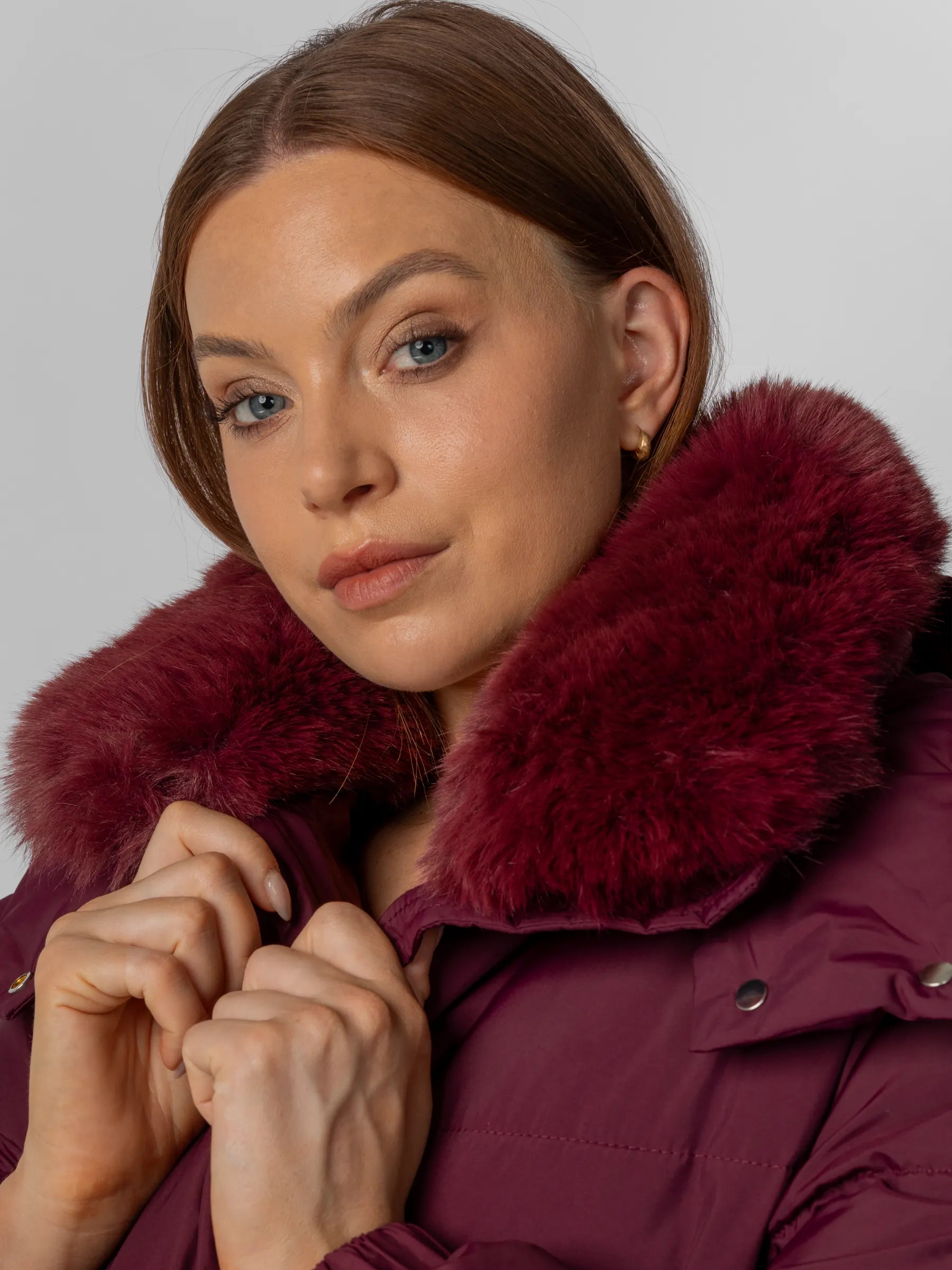 WarmCore™ Faux Fur Collar Long Puffer Jacket