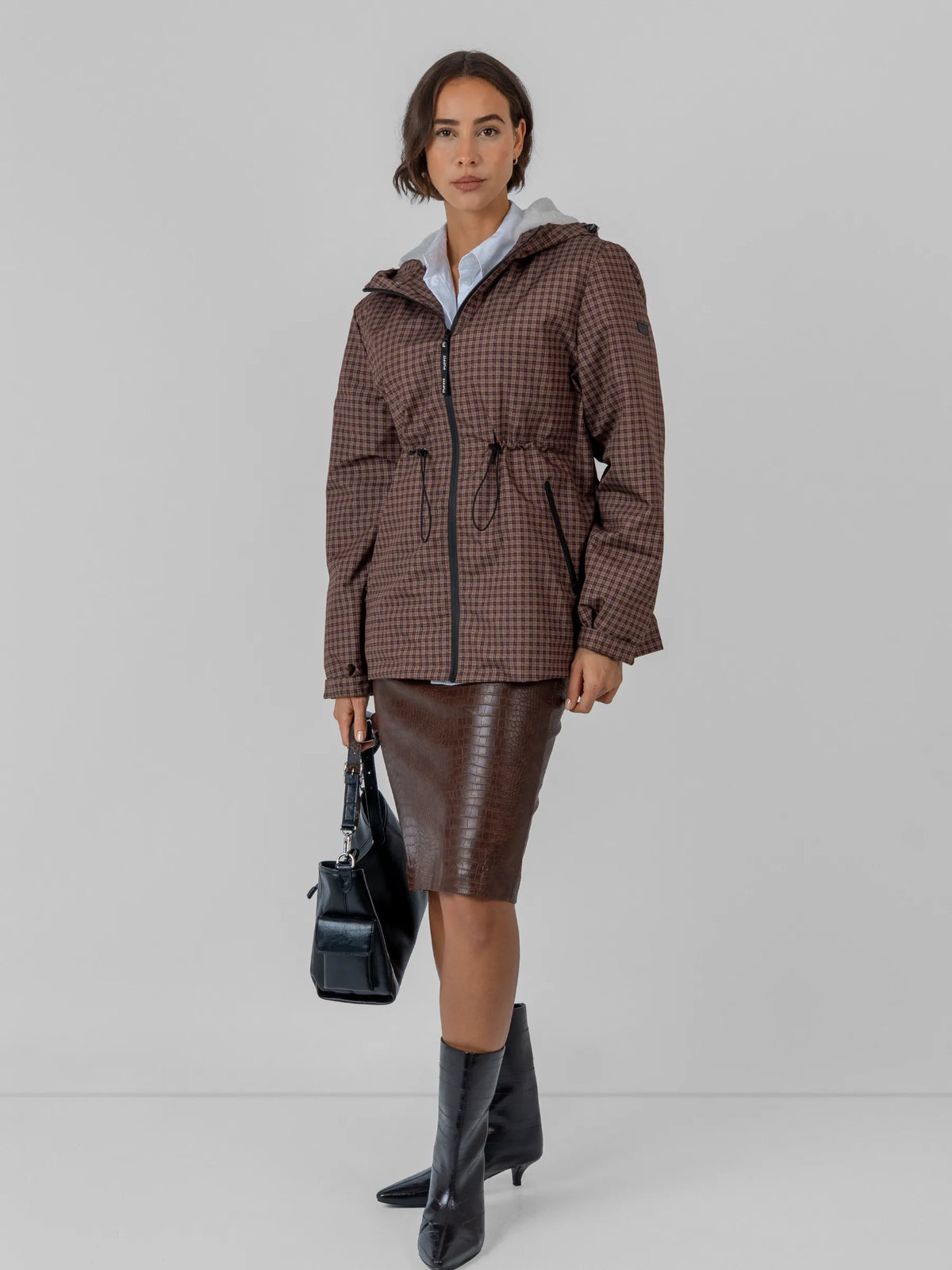 STM-TEX™ Regenjacke mit Kunstpelzfutter und durchgehendem Reißverschluss