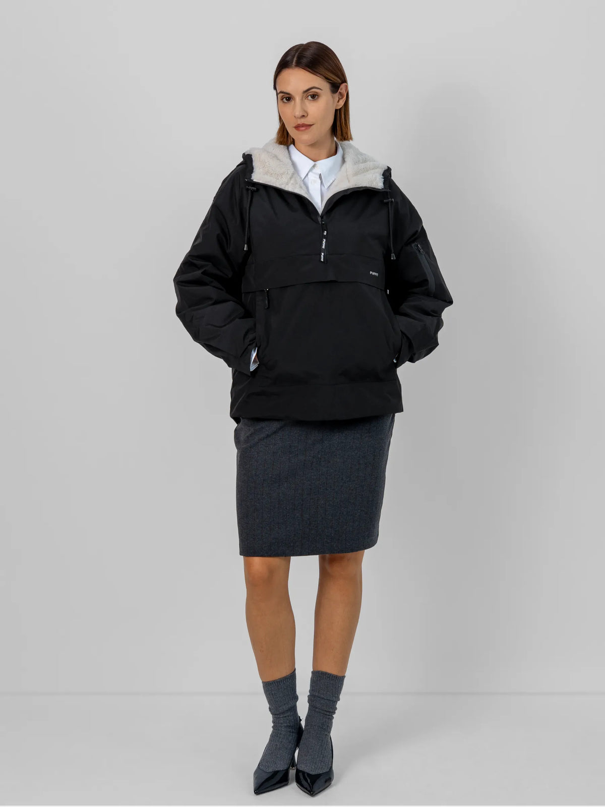 STM-TEX™ Faux Fur Lined Classic Relaxed Fit Rain Hoodie
