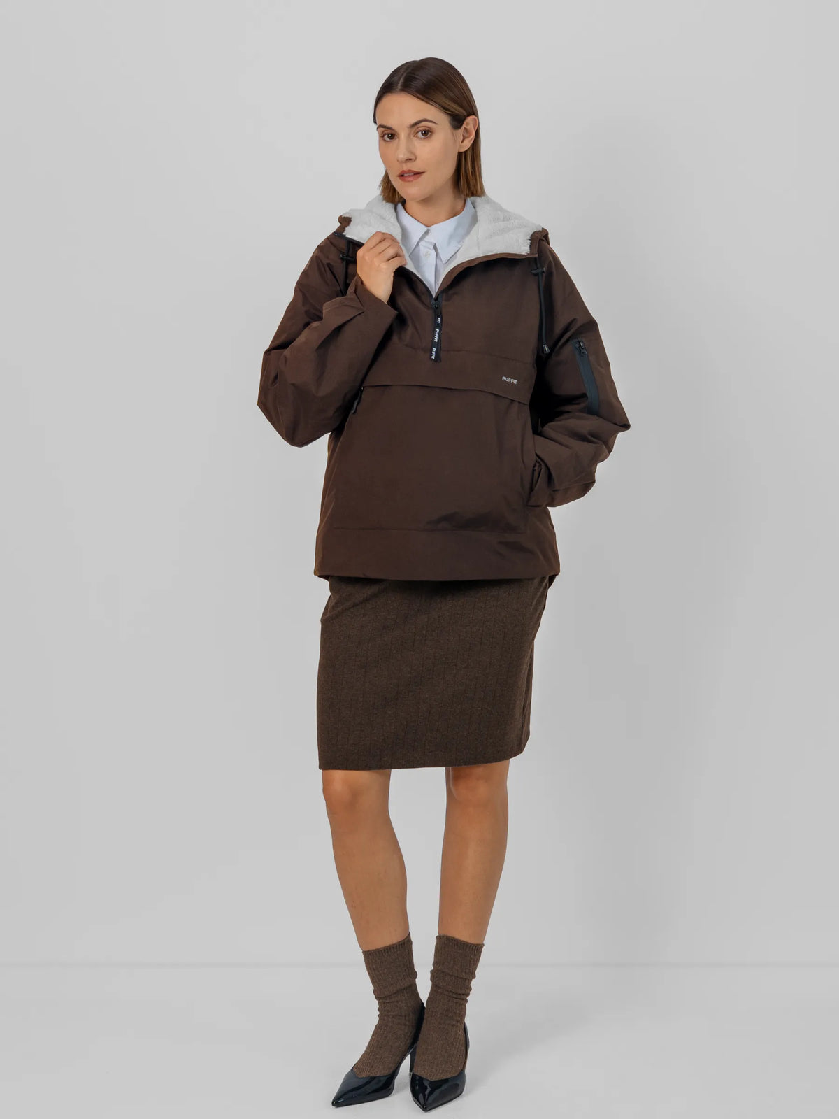STM-TEX™ Faux Fur Lined Classic Relaxed Fit Rain Hoodie