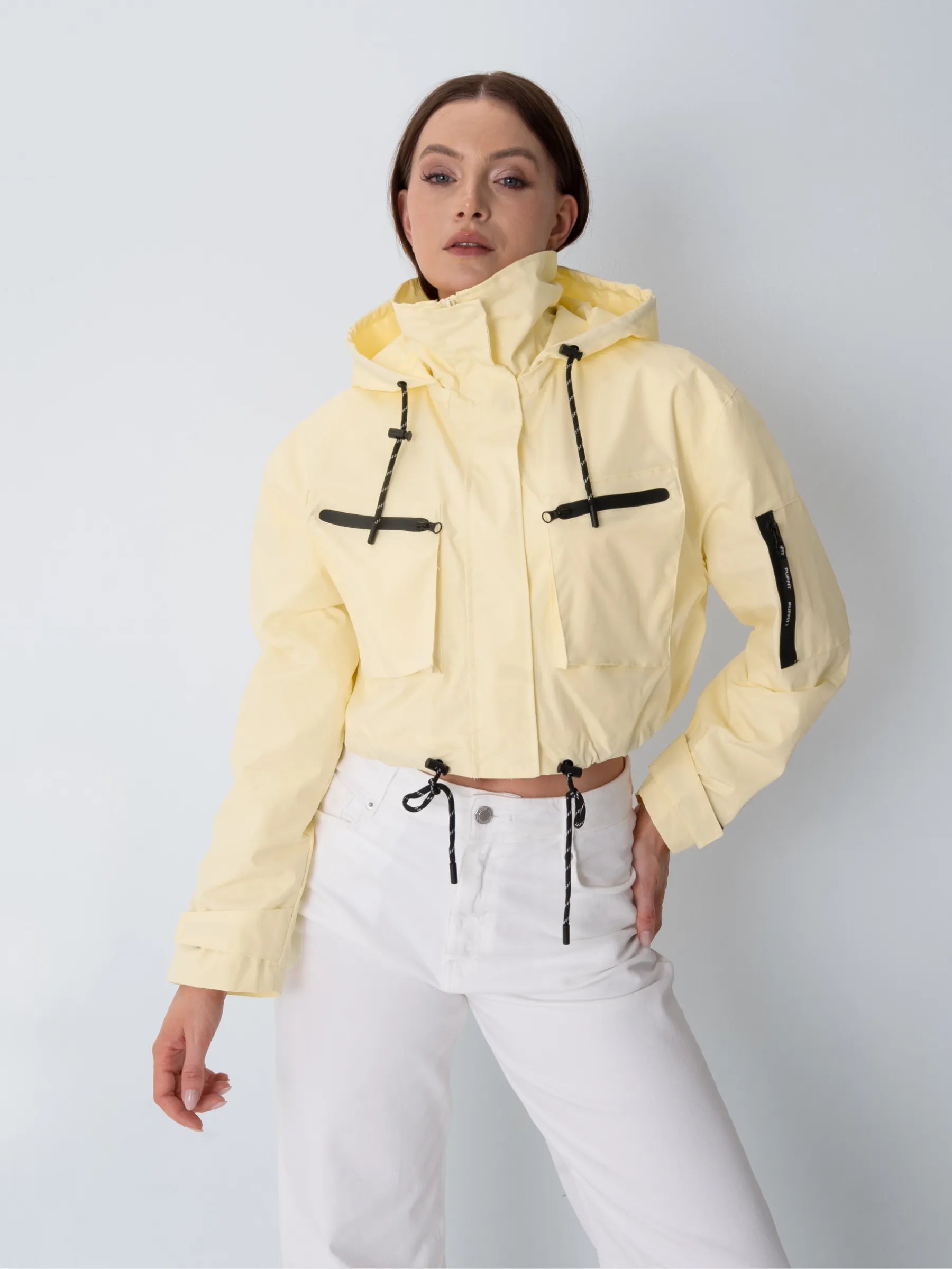 STM-TEX™ Summer Cropped Detached Hooded Rain Jacket - Stay Puffit
