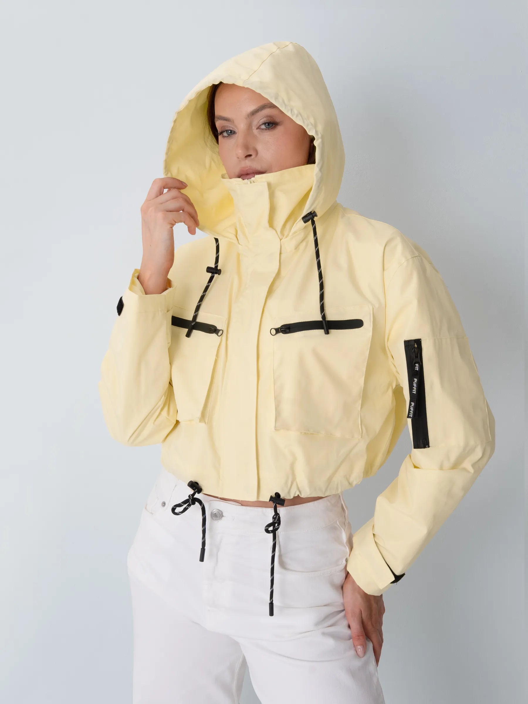 STM-TEX™ Summer Cropped Detached Hooded Rain Jacket - Stay Puffit