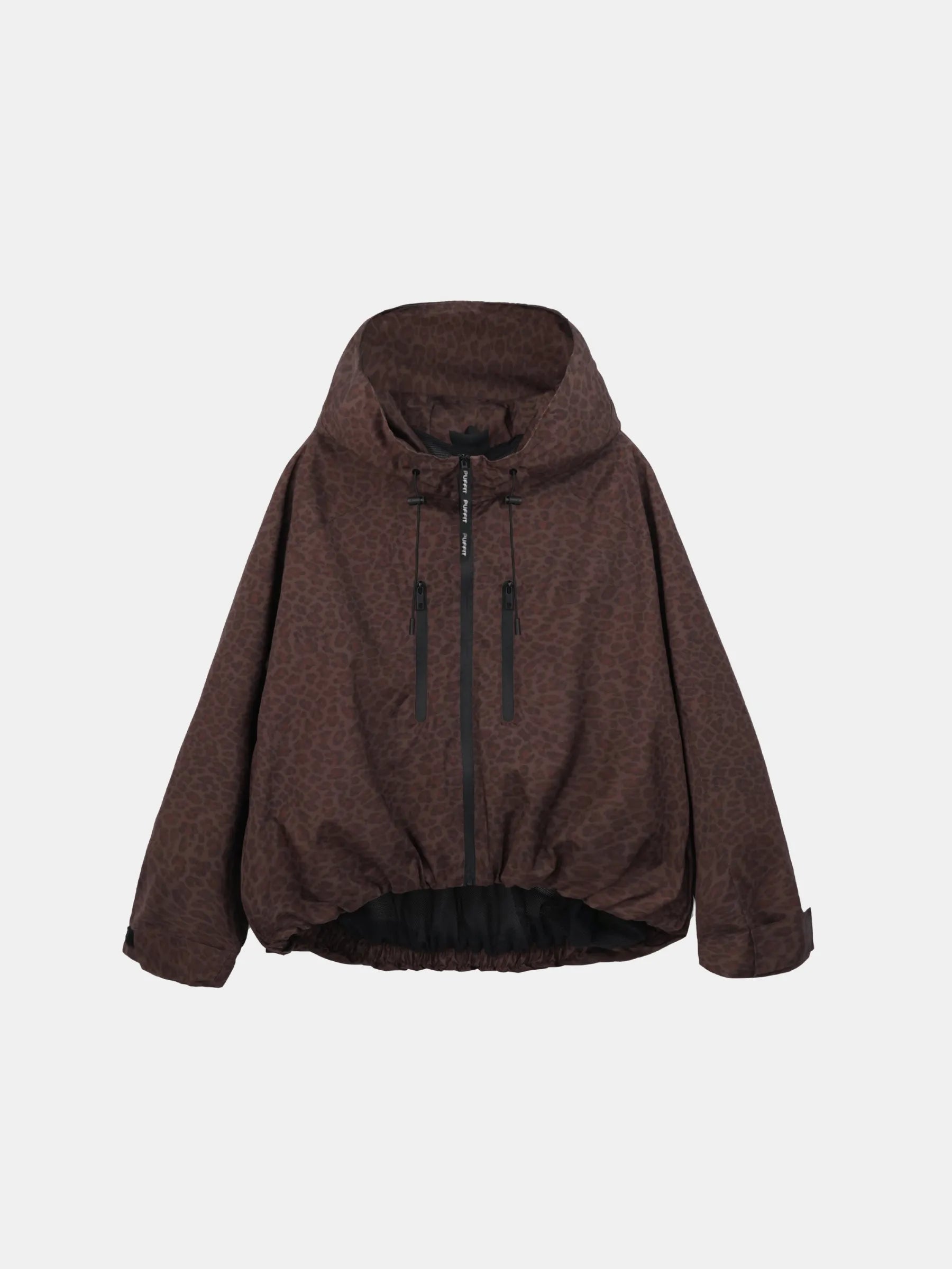 STM-TEX™ One Size Mocha Leopard Short Oversized Rain Jacket