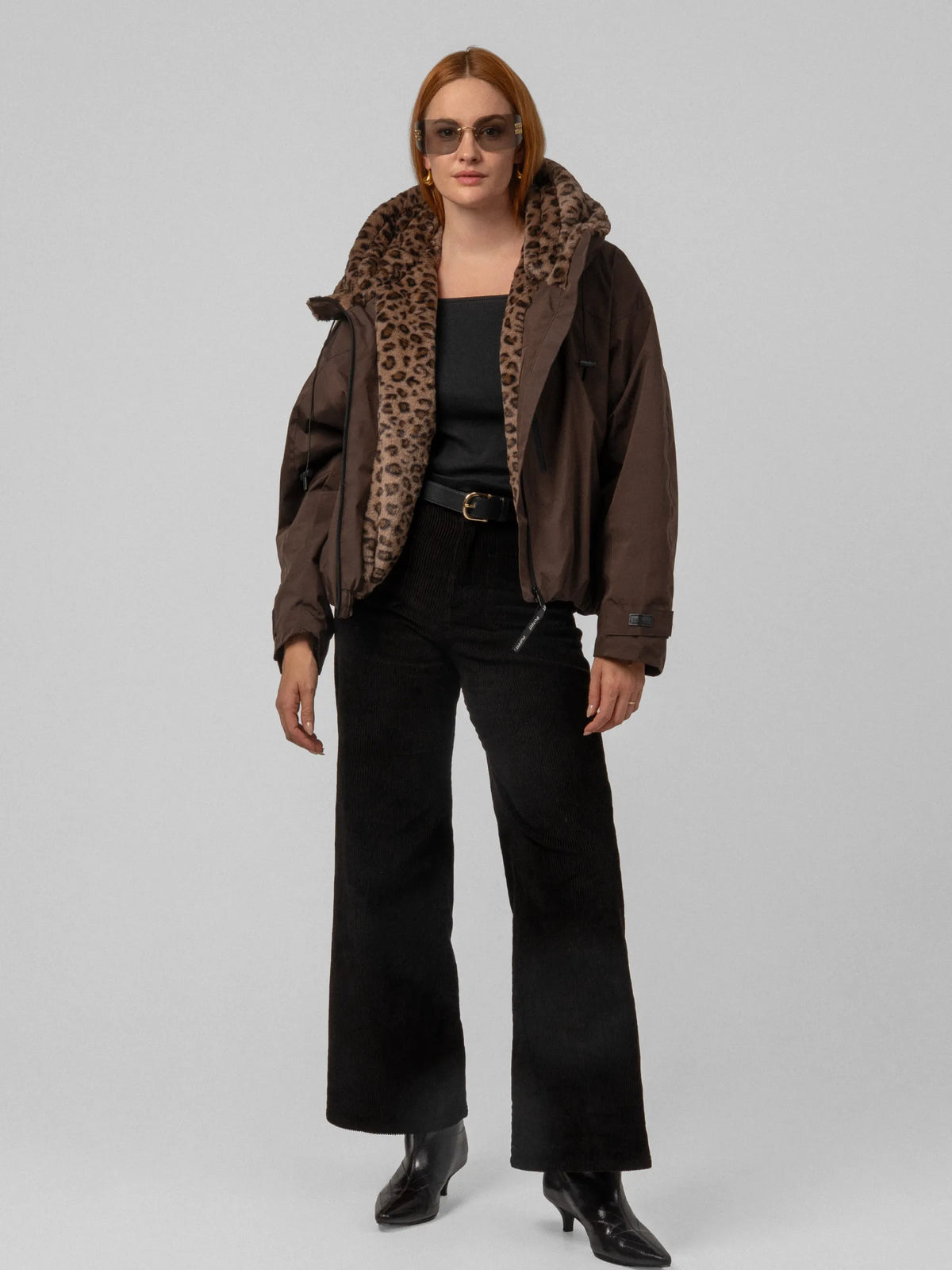 Giacca antipioggia corta oversize STM-TEX™ con fodera in ecopelliccia, taglia unica