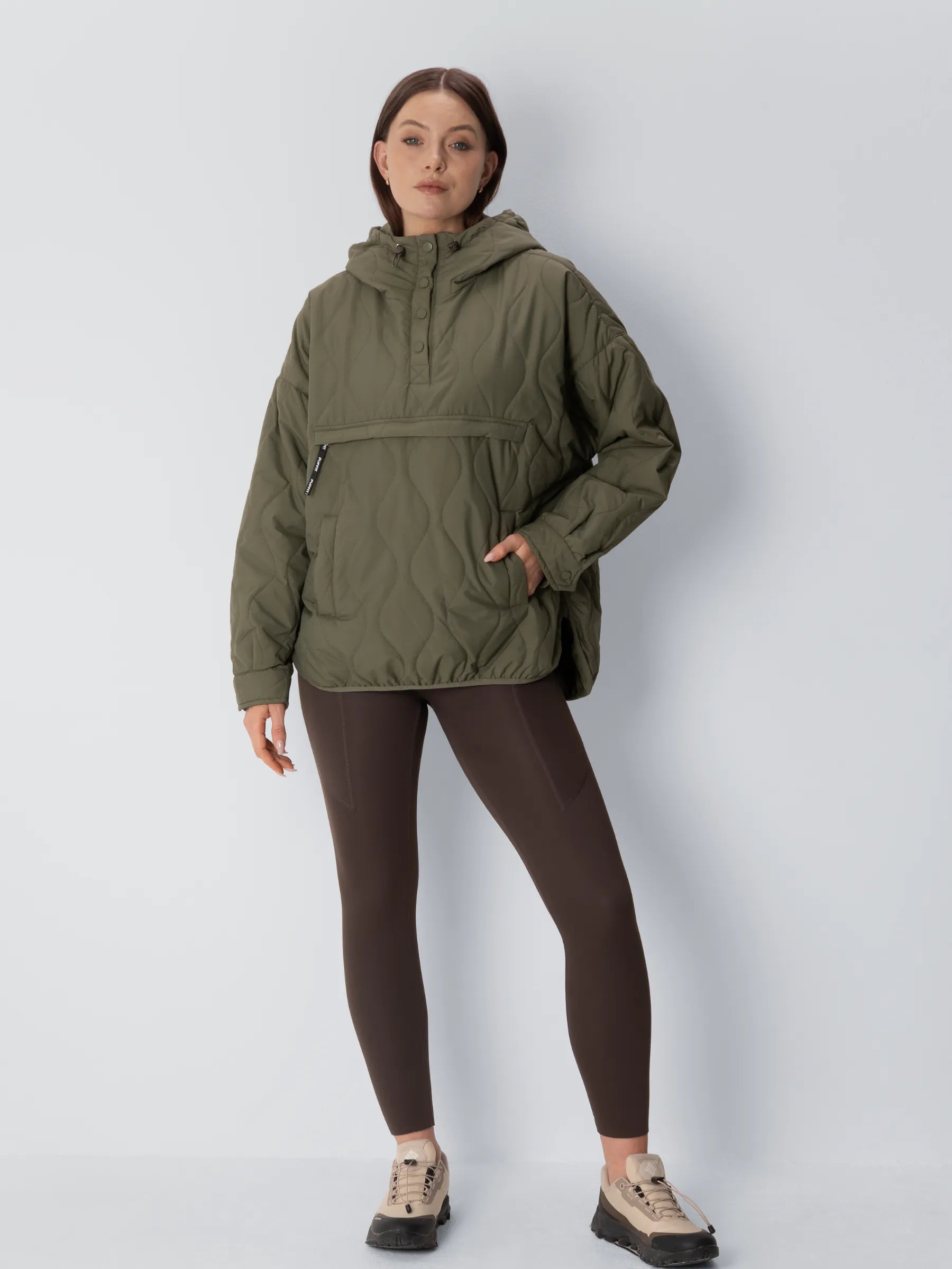 WarmCore™ Kangaroo Pocket Packable Quilted Puffer Hoodie