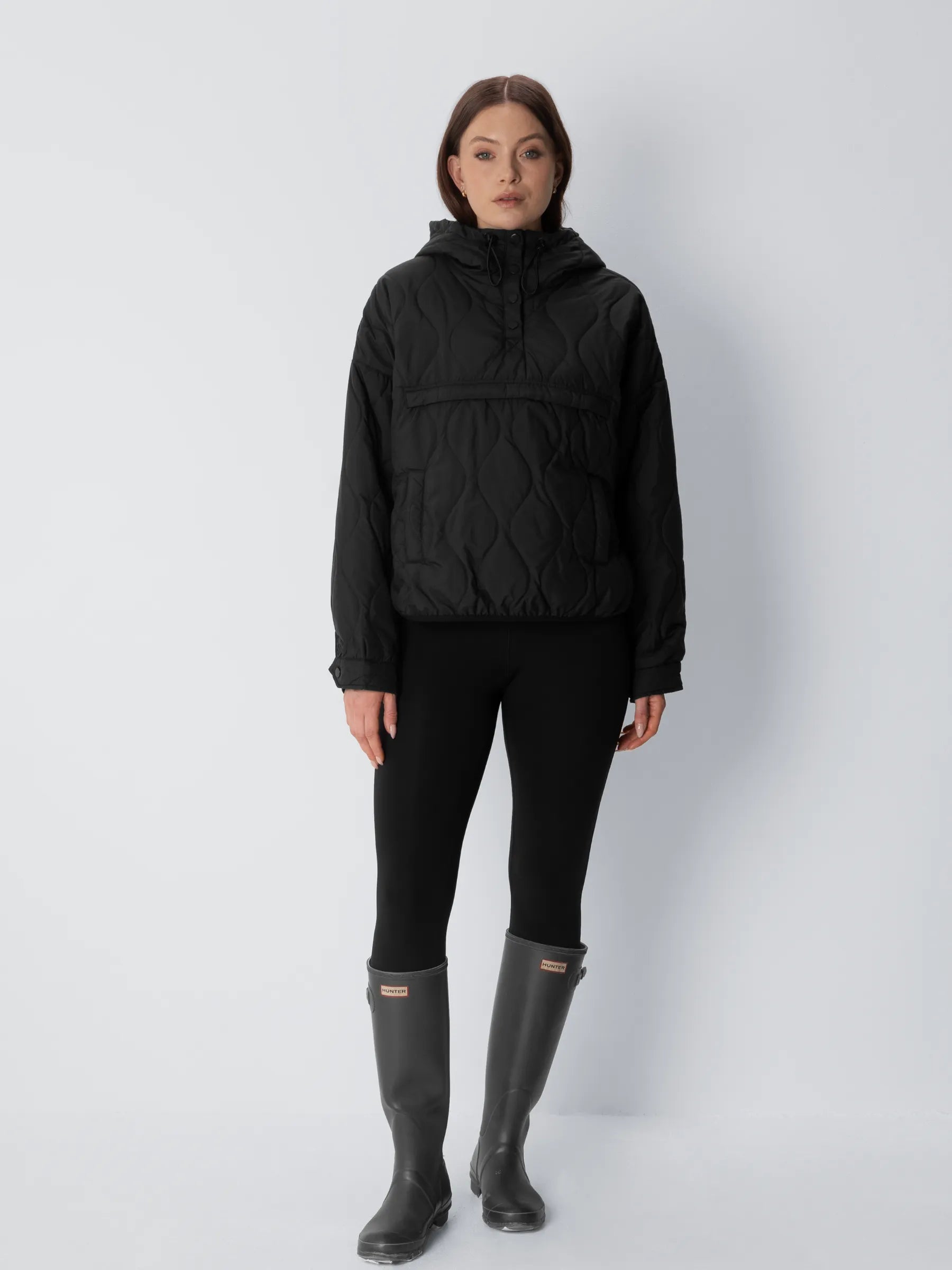 WarmCore™ Kangaroo Pocket Packable Quilted Puffer Hoodie