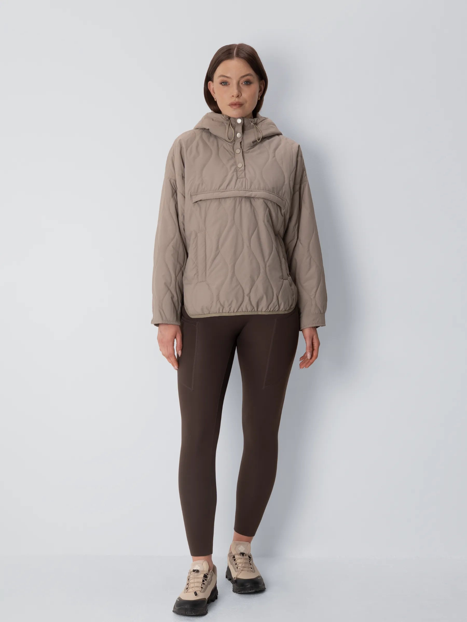 WarmCore™ Kangaroo Pocket Packable Quilted Puffer Hoodie