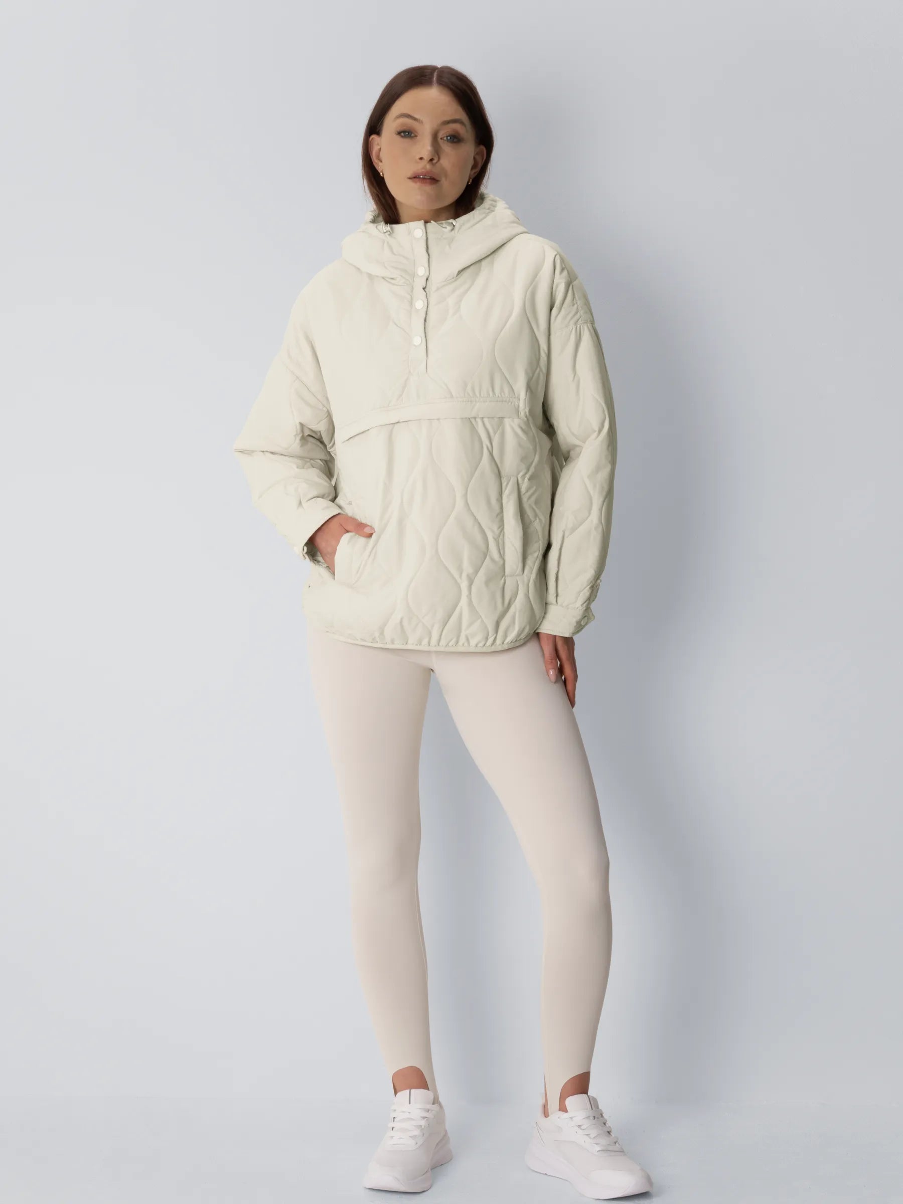 WarmCore™ Kangaroo Pocket Packable Quilted Puffer Hoodie