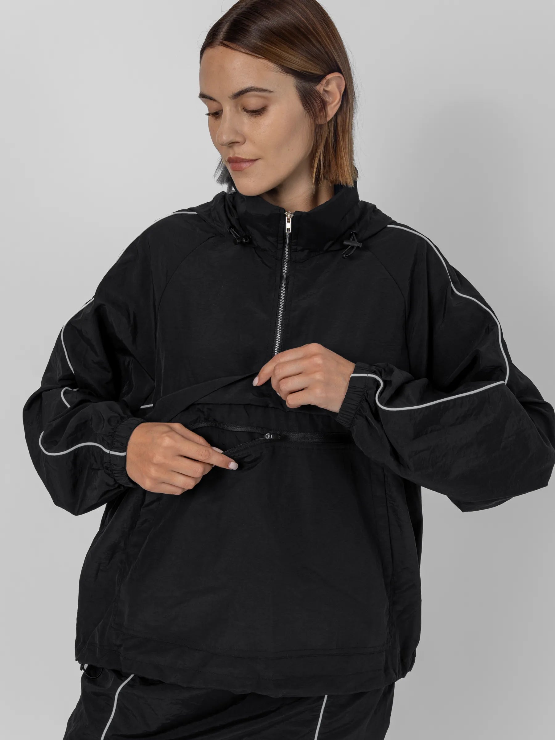 FlowCore™ Water Repellent Relaxed Fit Track Anorak Jacket