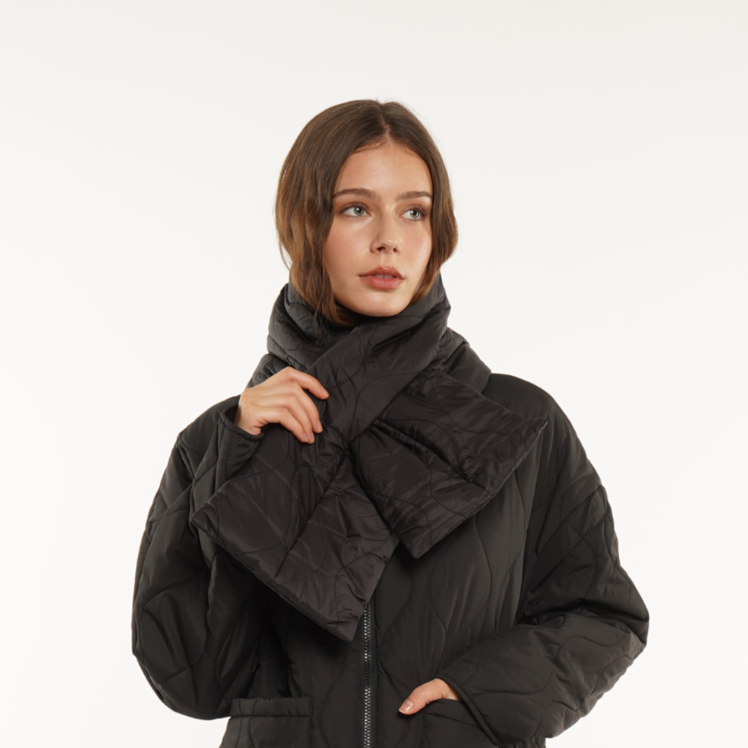 Padded Quilted Puffer Scarf - Main Image