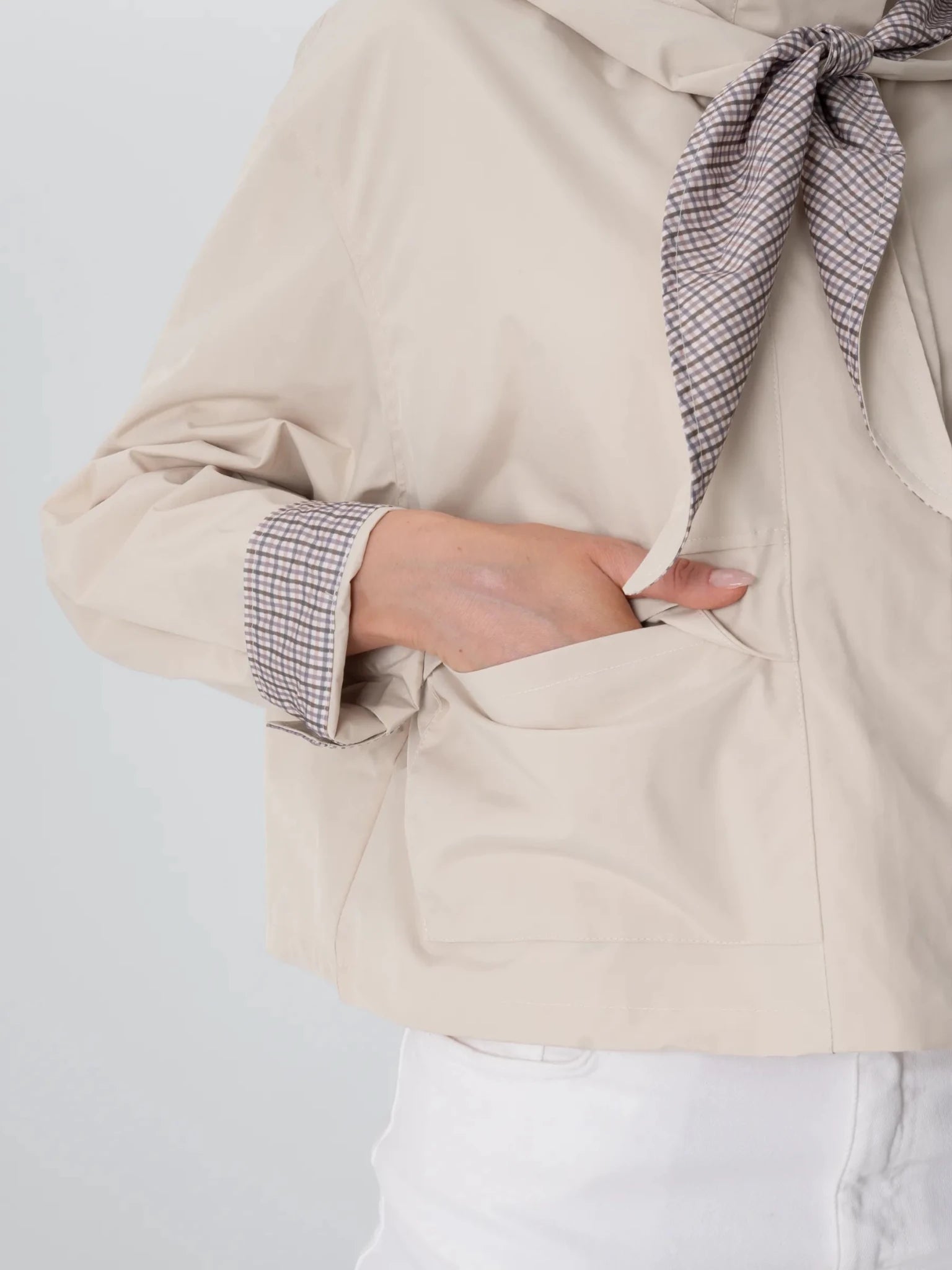 Effortless Style Funnel Collar Bomber Jacket With Hooded Scarf - PUFFIT