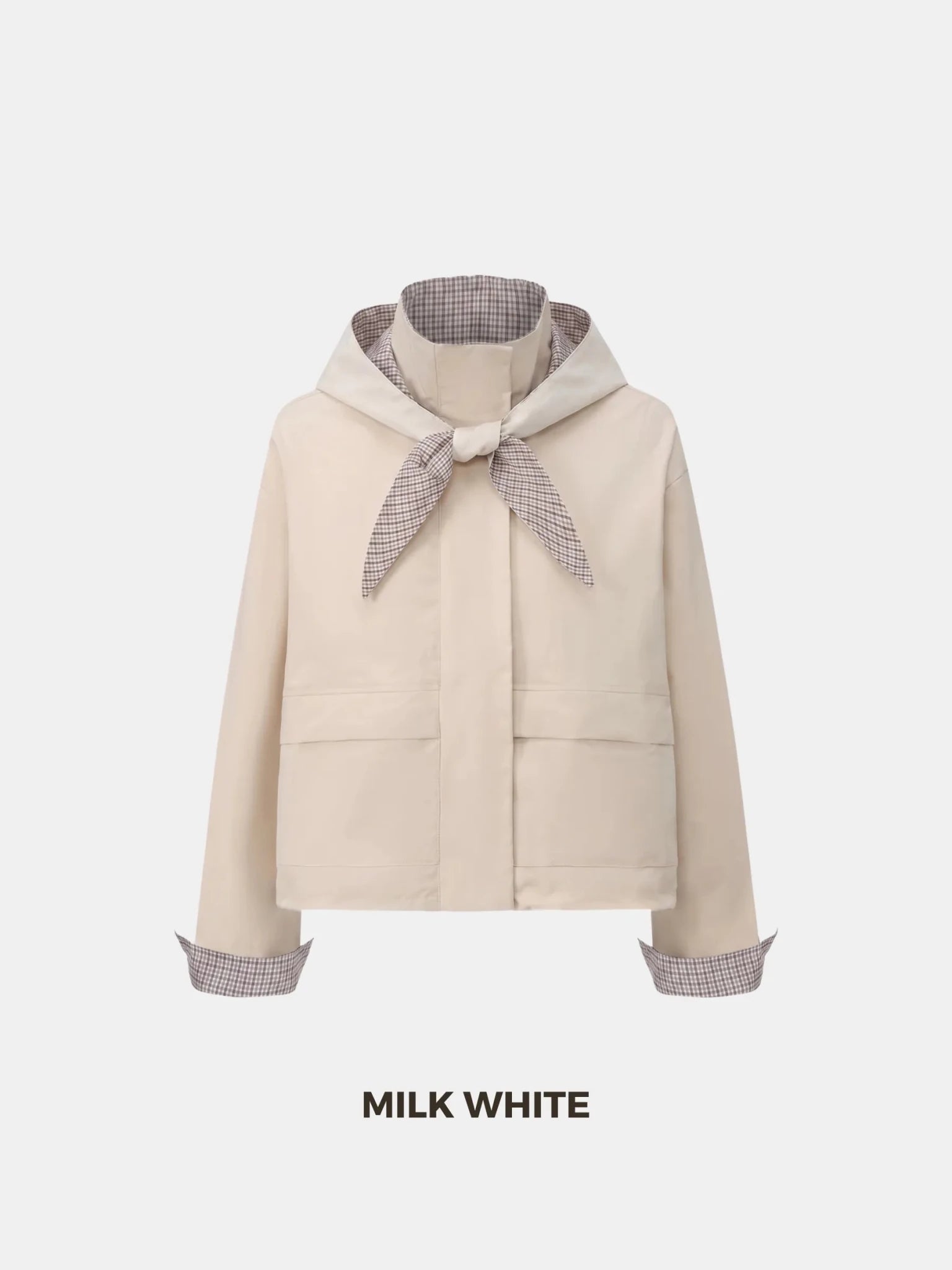 Effortless Style Funnel Collar Bomber Jacket With Hooded Scarf - PUFFIT