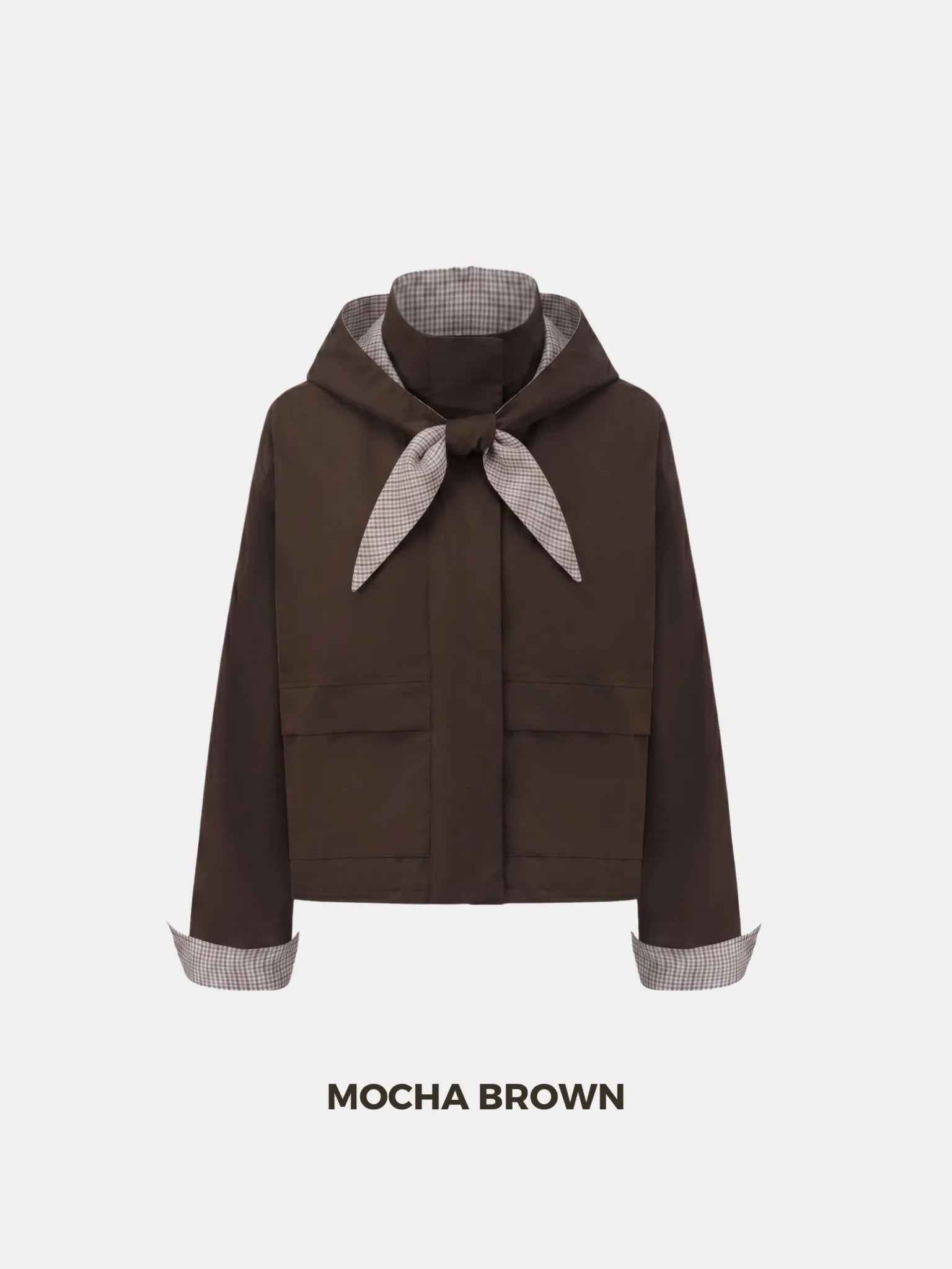 Effortless Style Funnel Collar Bomber Jacket With Hooded Scarf - PUFFIT