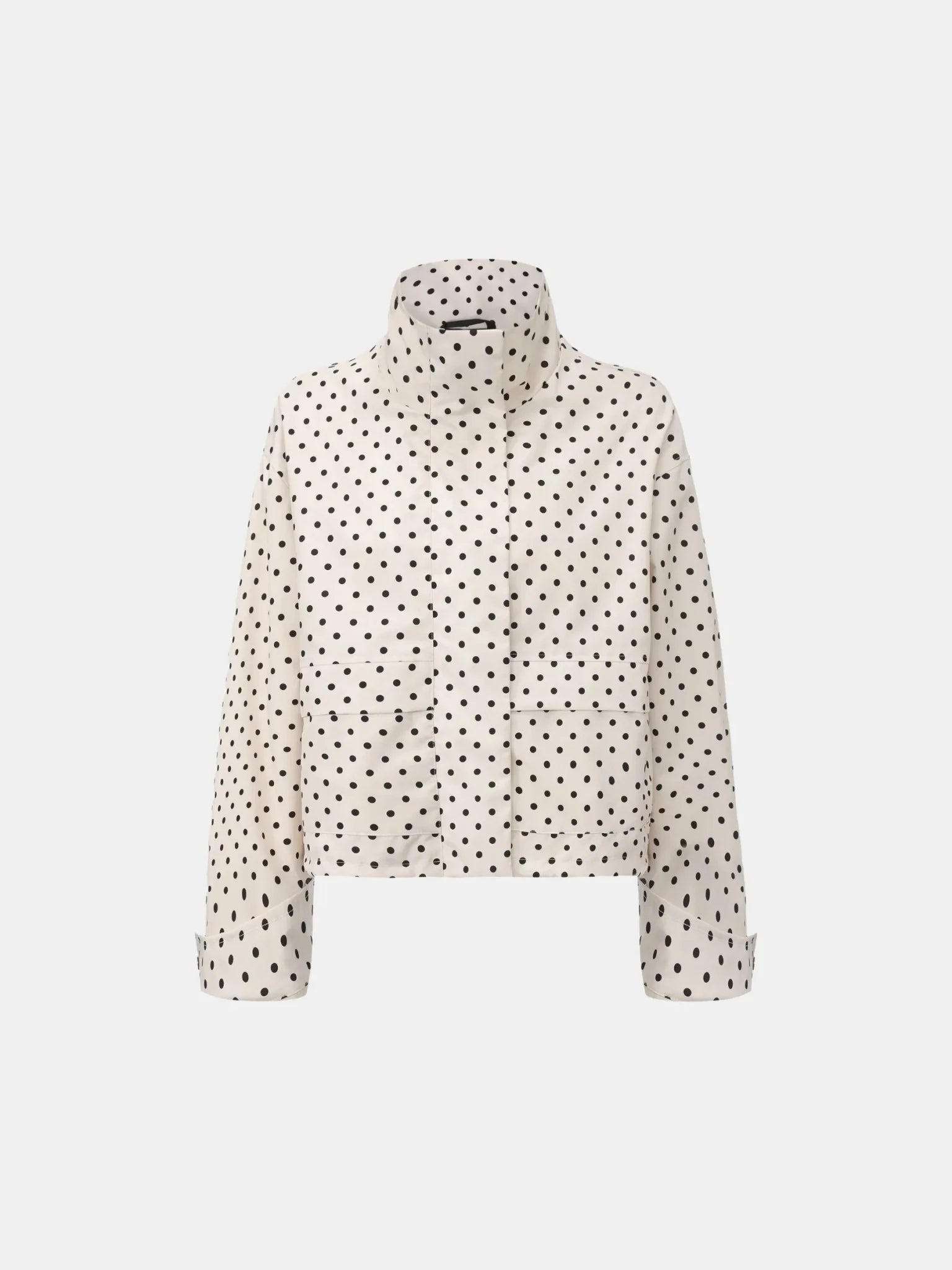 Effortless Style Pin Dot Stand Collar Bomber Jacket - PUFFIT