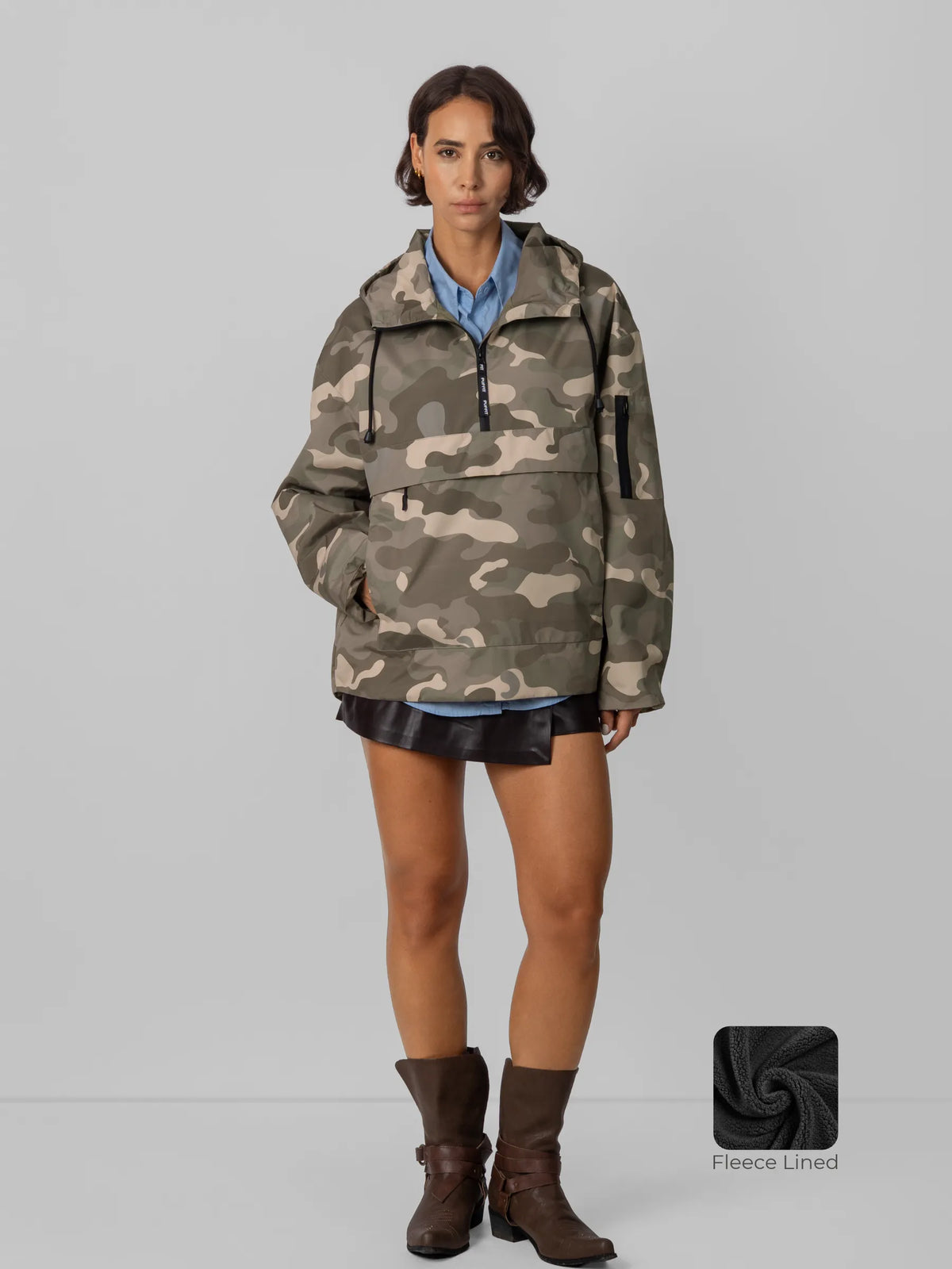 Sudadera impermeable con capucha y corte relajado, camuflaje Mist Camo, STM-TEX™