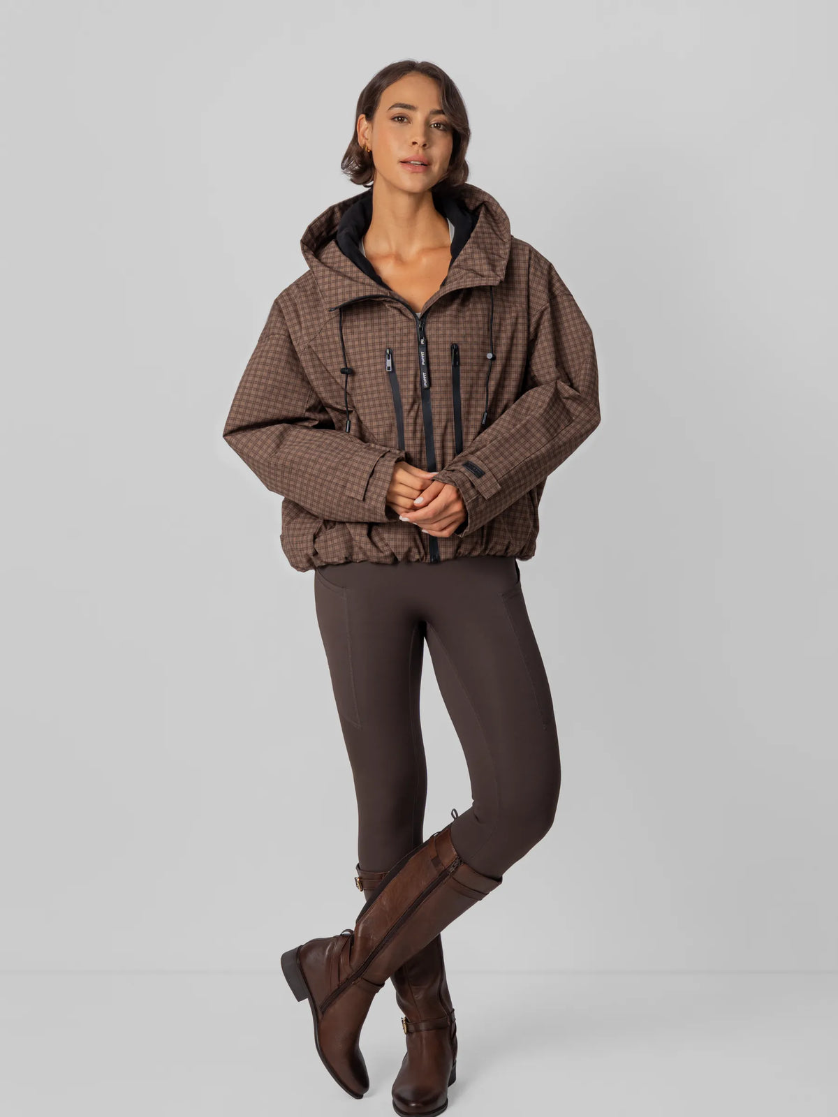 STM-TEX™ Gefütterte kurze, oversized Regenjacke in Einheitsgröße
