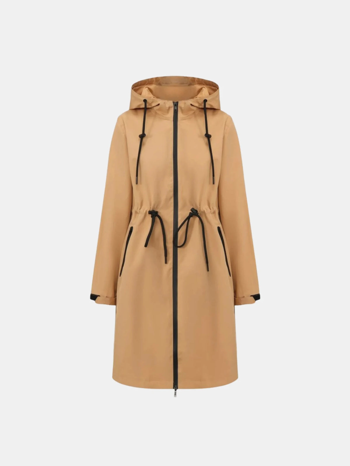 STM-TEX™ Beige Classic Full Length Brushed Lined Raincoat - Sale