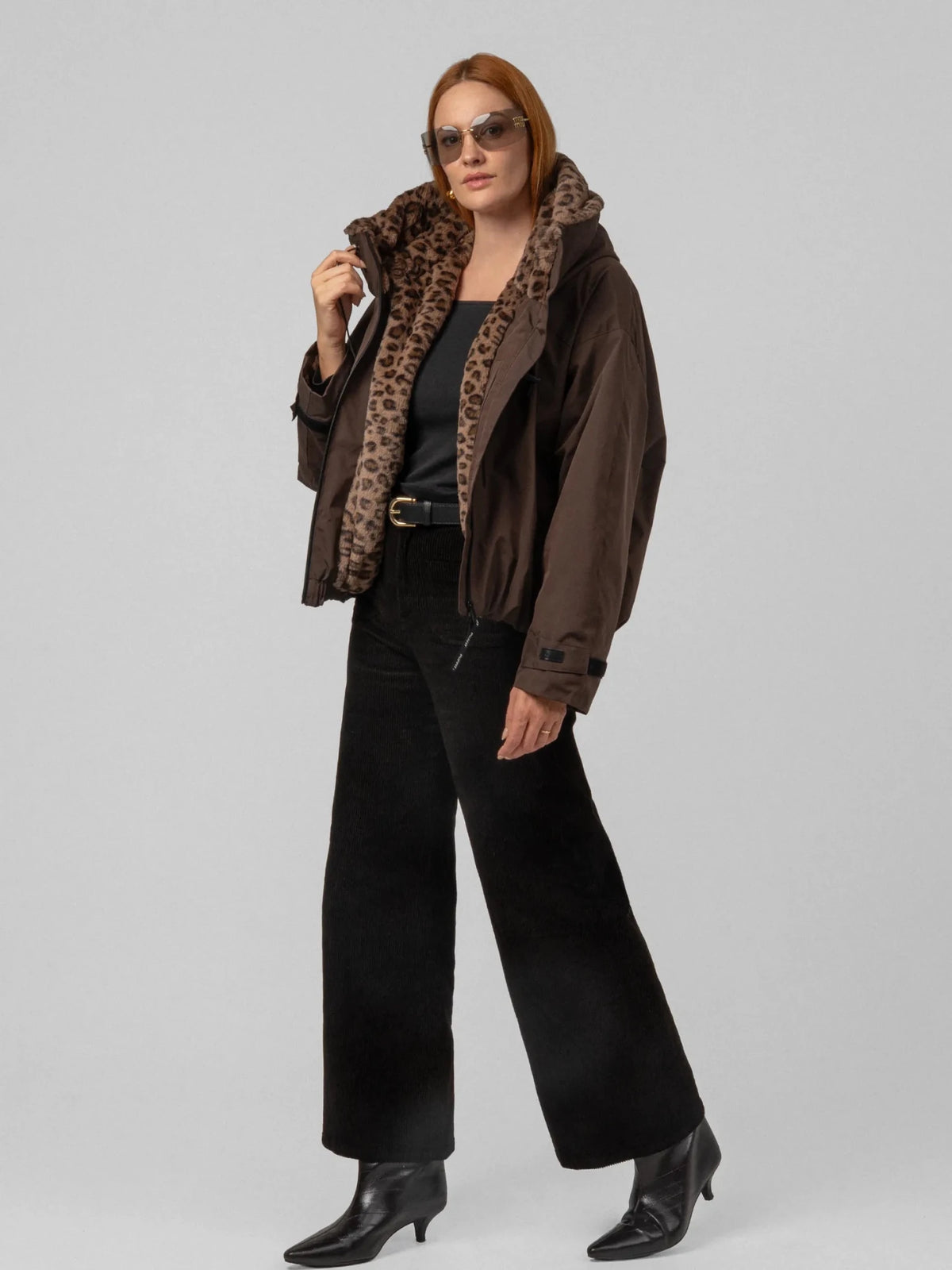 STM-TEX™ kort, oversized regnjakke med fuskepelsfôr og én størrelse