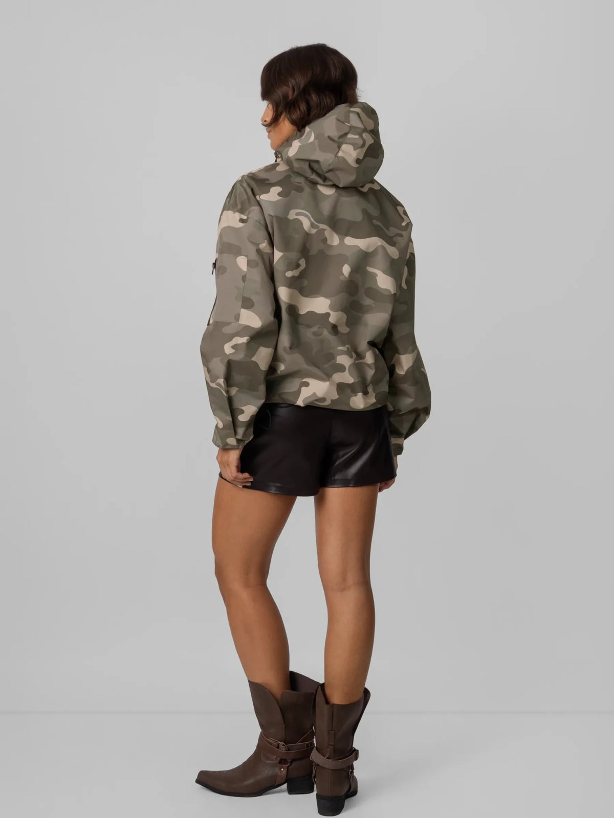 STM-TEX™ Classic Relaxed Fit Rain Hoodie - Taupe Camo - PUFFITPK09
