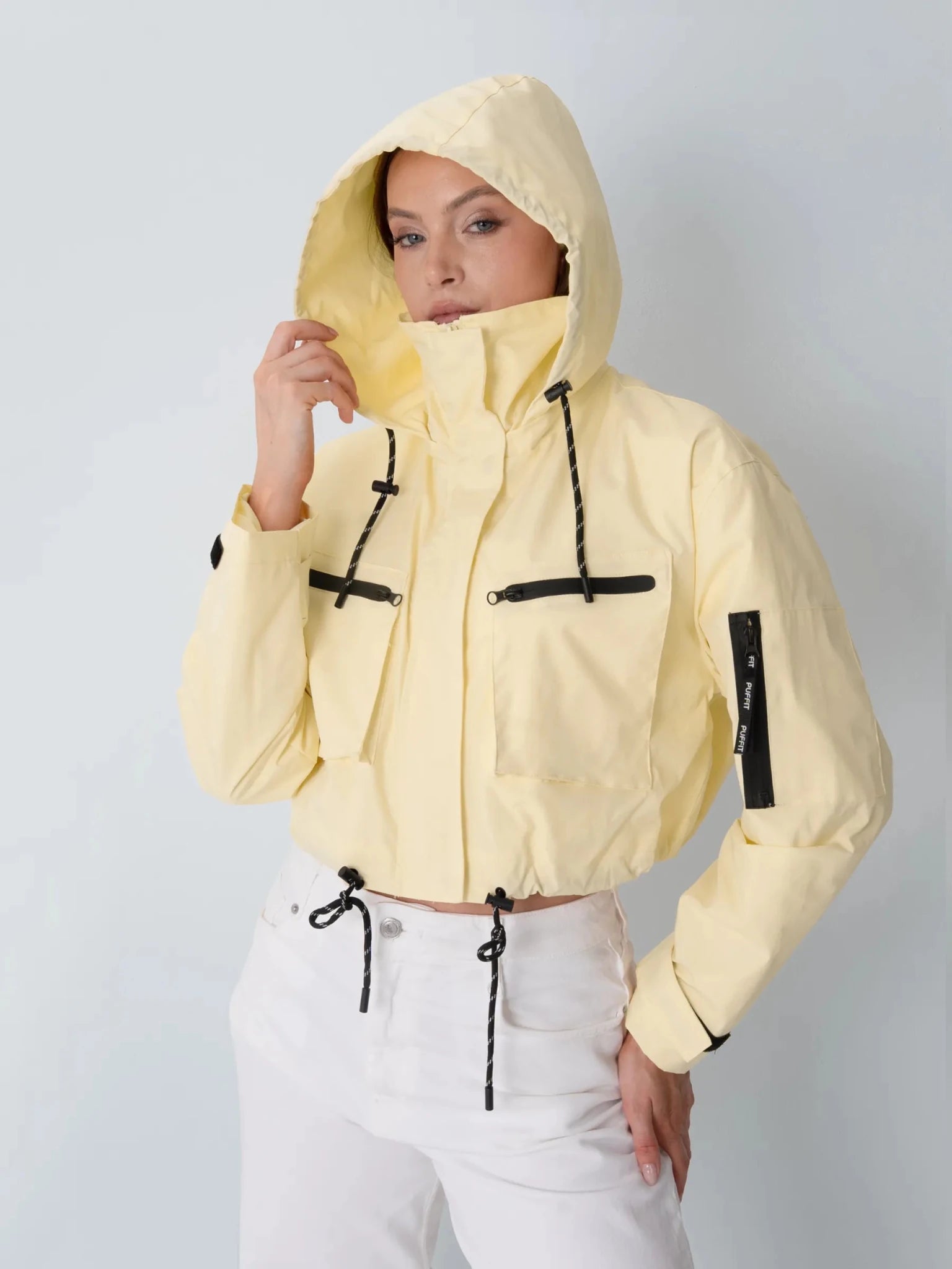 STM-TEX™ Cropped Detached Hooded Rain Jacket - Stay Puffit - PUFFIT