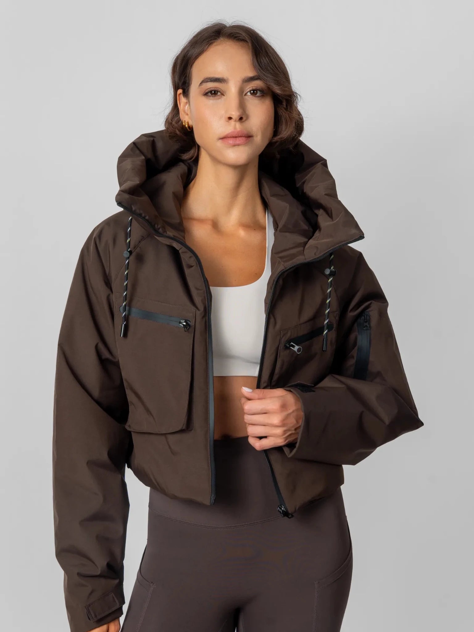 STM-TEX™ Elevated Padded Cropped Hooded Rain Jacket - PUFFITPK16