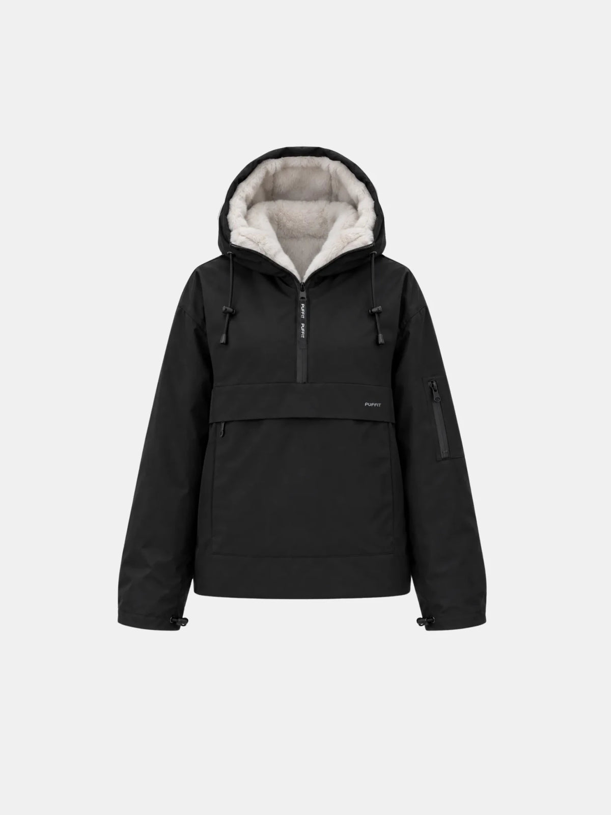 STM-TEX™ Faux Fur Lined Classic Relaxed Fit Rain Hoodie - PUFFITPK09Faux Fur