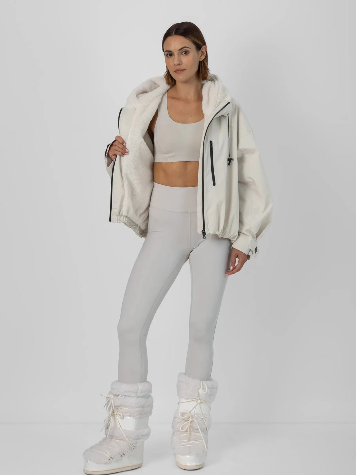 STM-TEX™ Faux Fur Lined One Size Short Oversized Rain Jacket