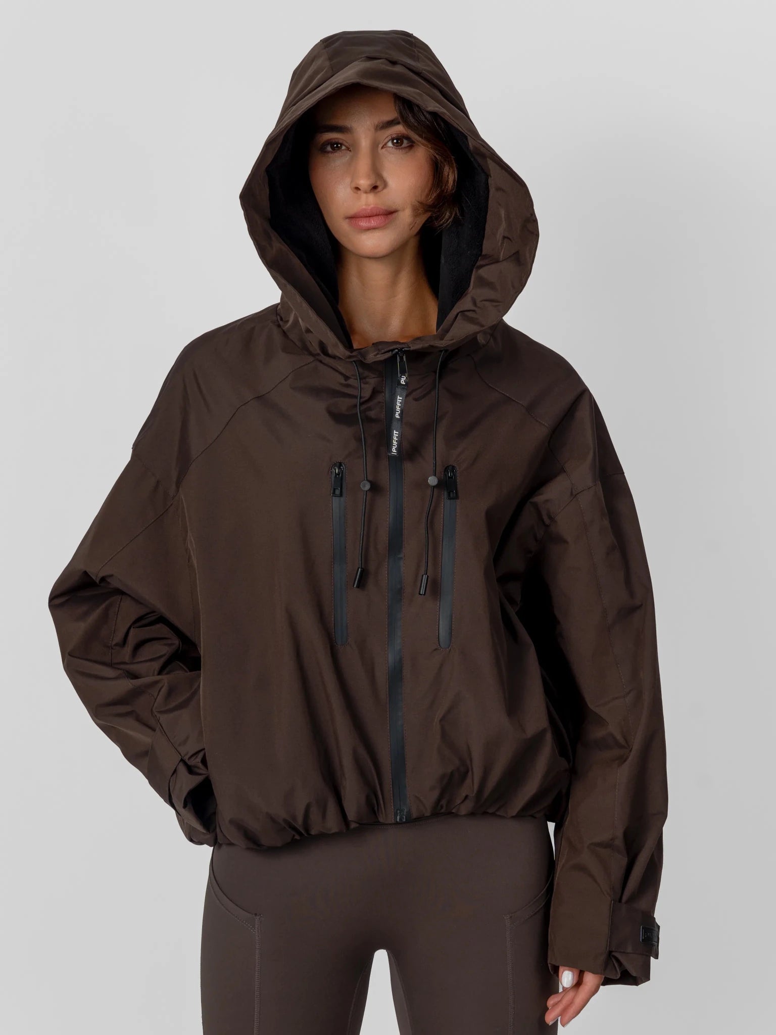 STM-TEX™ Fleece Lined One Size Short Oversized Rain Jacket - PUFFIT