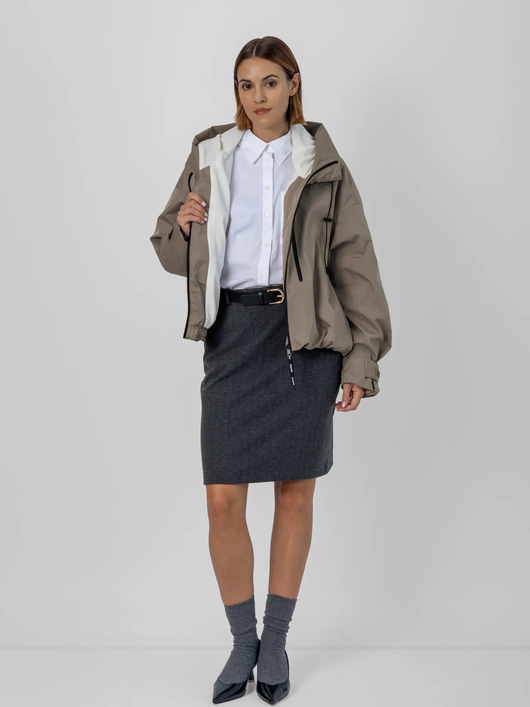 STM-TEX™ Fleece Lined One Size Short Oversized Rain Jacket - PUFFIT
