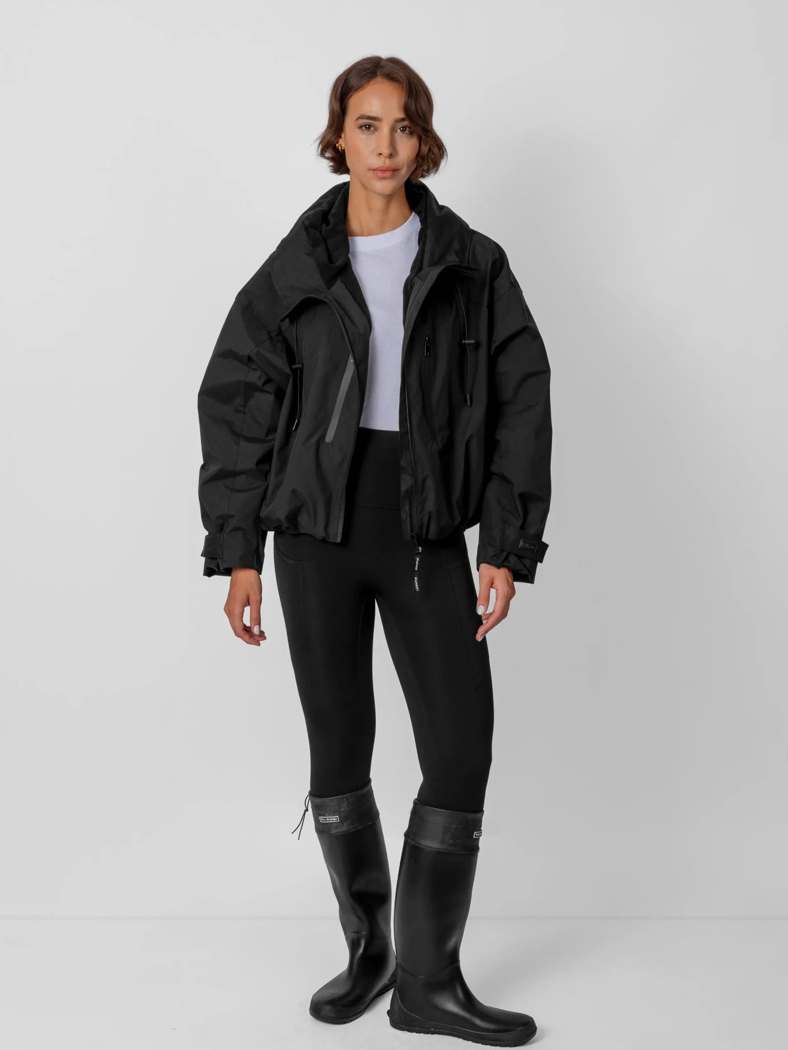 STM-TEX™ Fleece Lined One Size Short Oversized Rain Jacket - PUFFIT