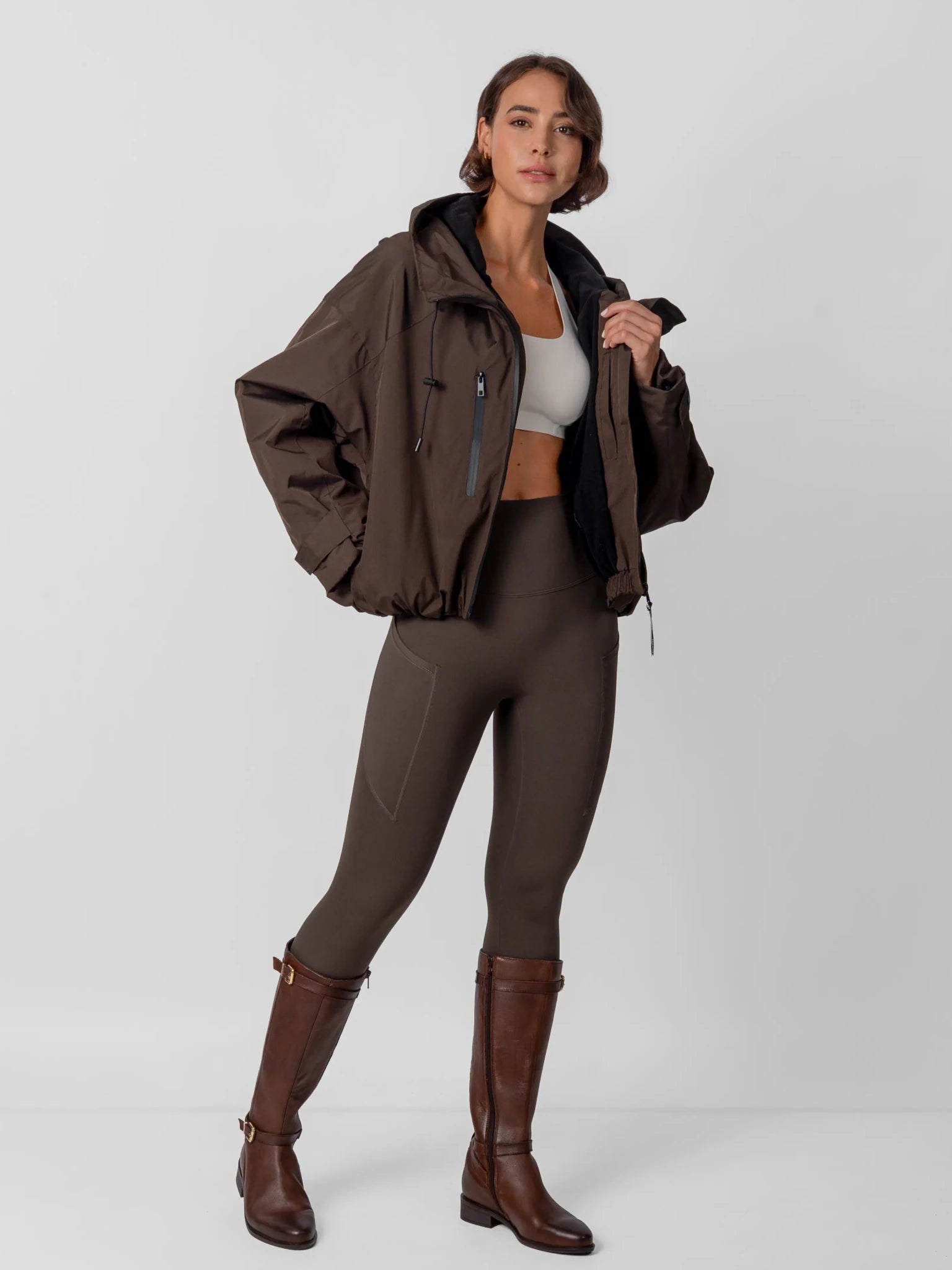 STM-TEX™ Fleece Lined One Size Short Oversized Rain Jacket - PUFFIT
