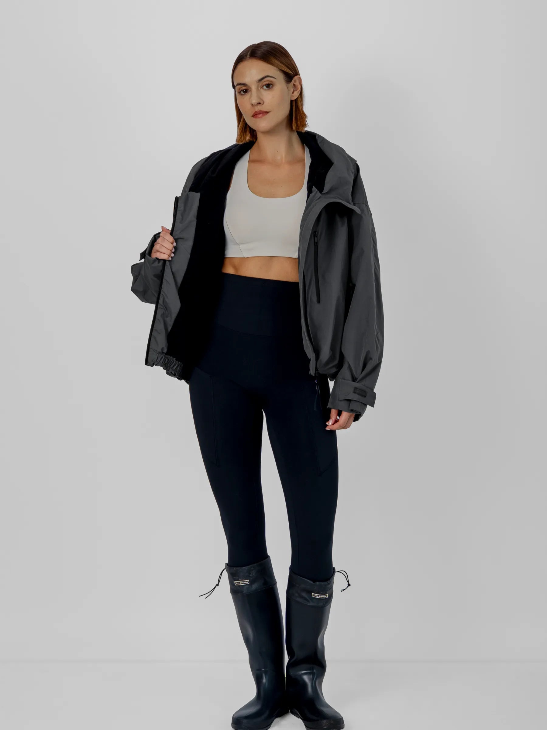 STM-TEX™ Fleece Lined One Size Short Oversized Rain Jacket - PUFFIT