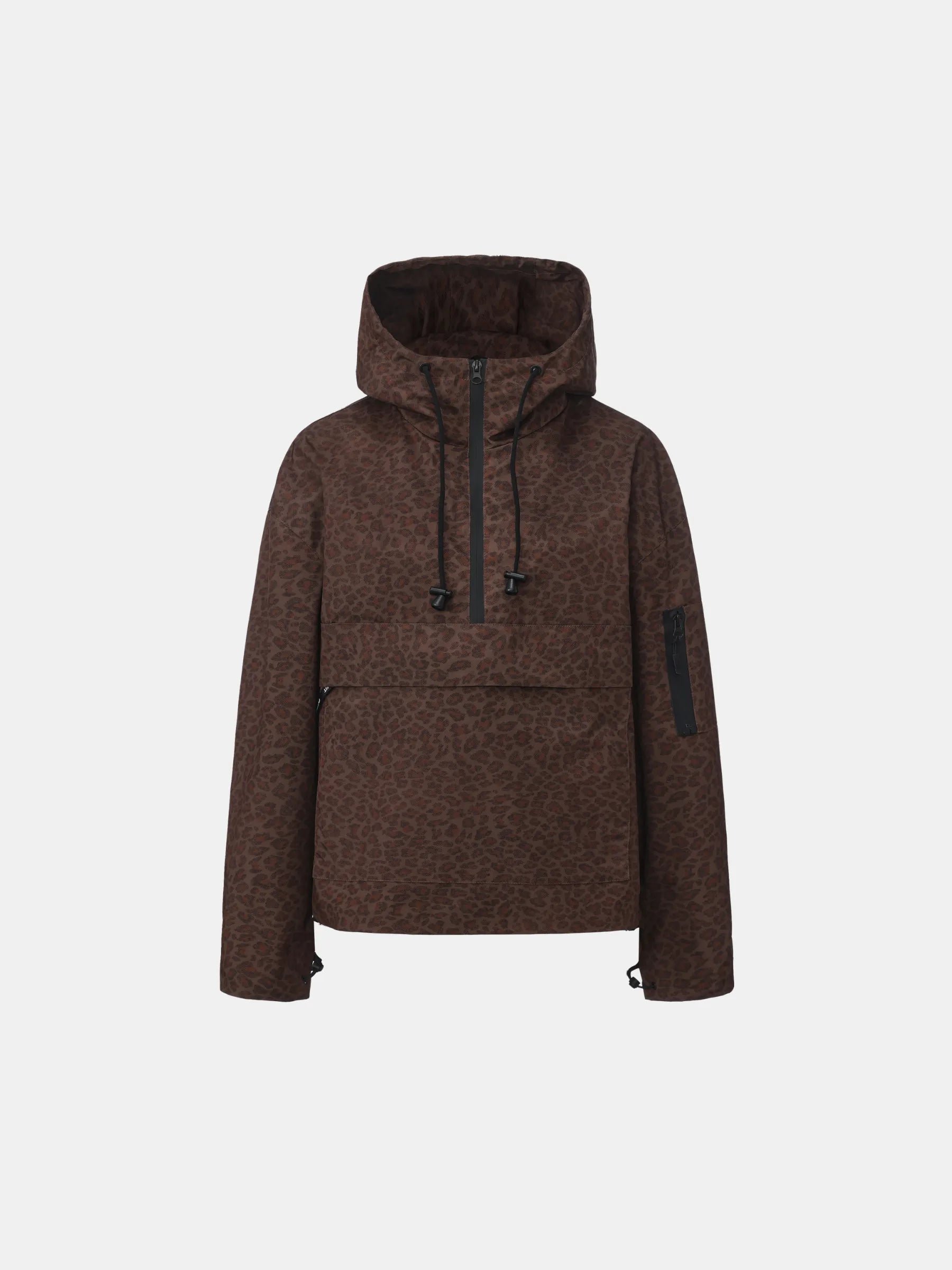 STM-TEX™ Mocha Leopard Relaxed Fit Rain Hoodie - PUFFIT
