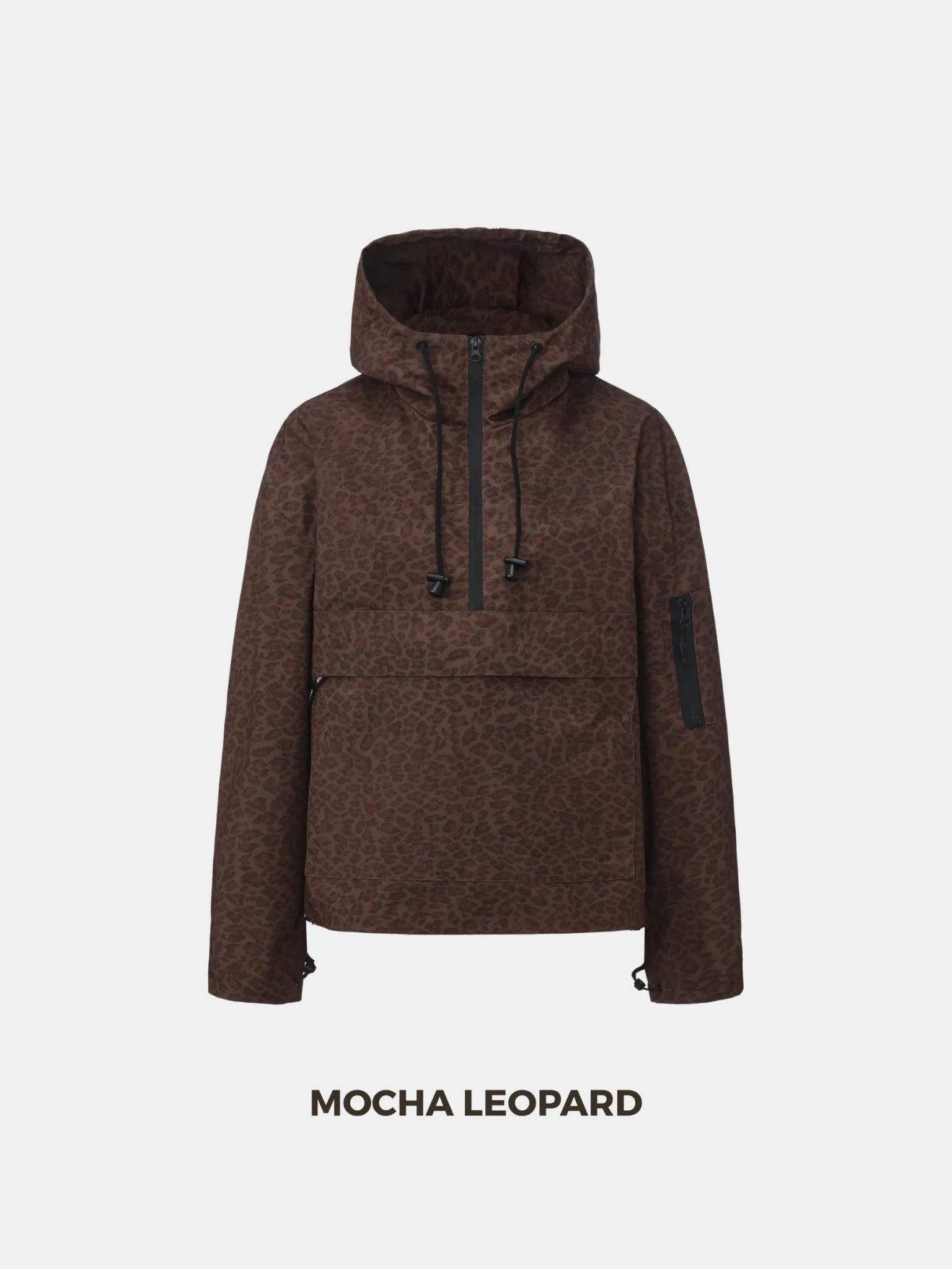 STM-TEX™ Mocha Leopard Relaxed Fit Rain Hoodie - PUFFIT