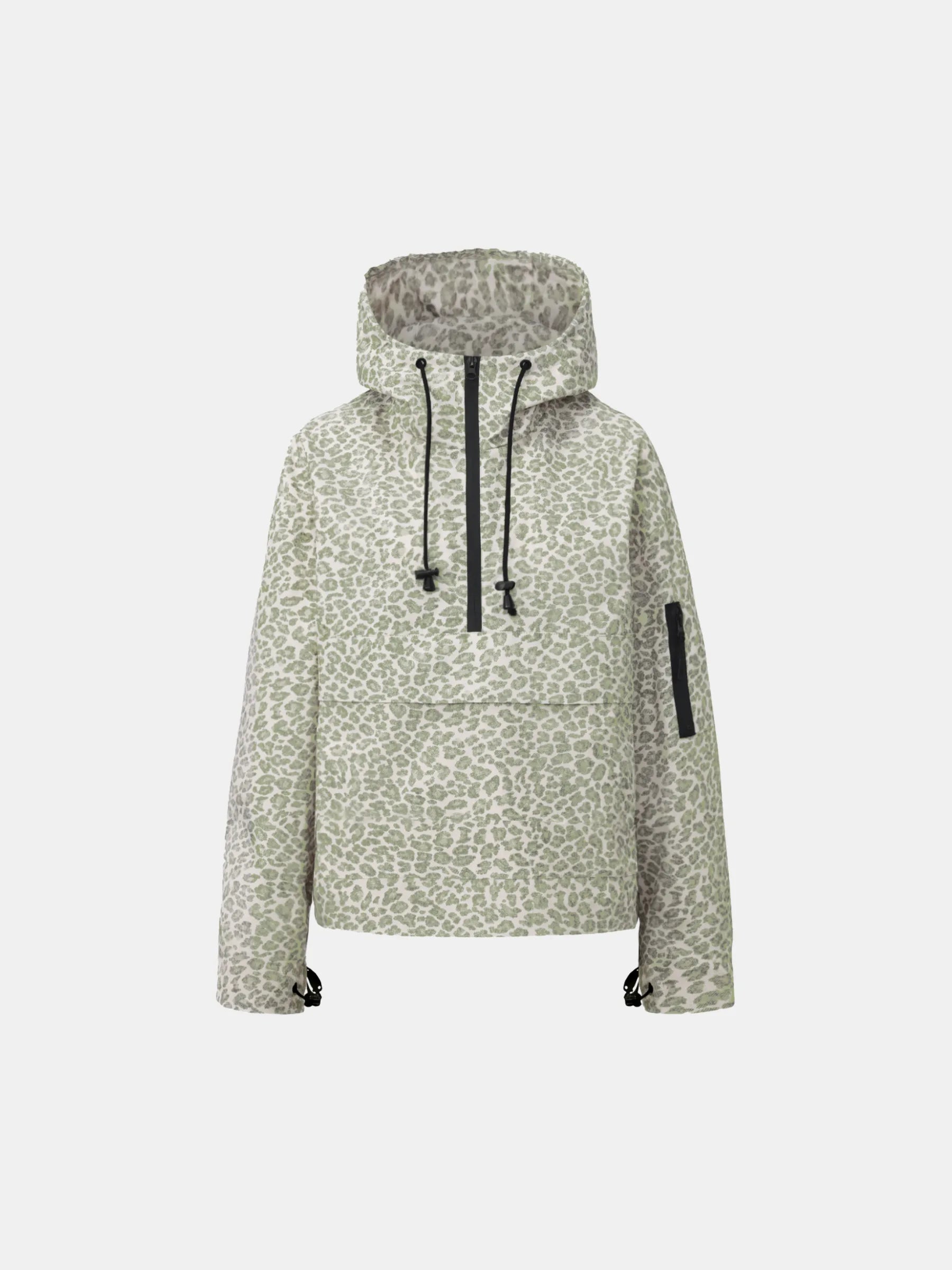 STM-TEX™ Olive Leopard Relaxed Fit Rain Hoodie - PUFFIT
