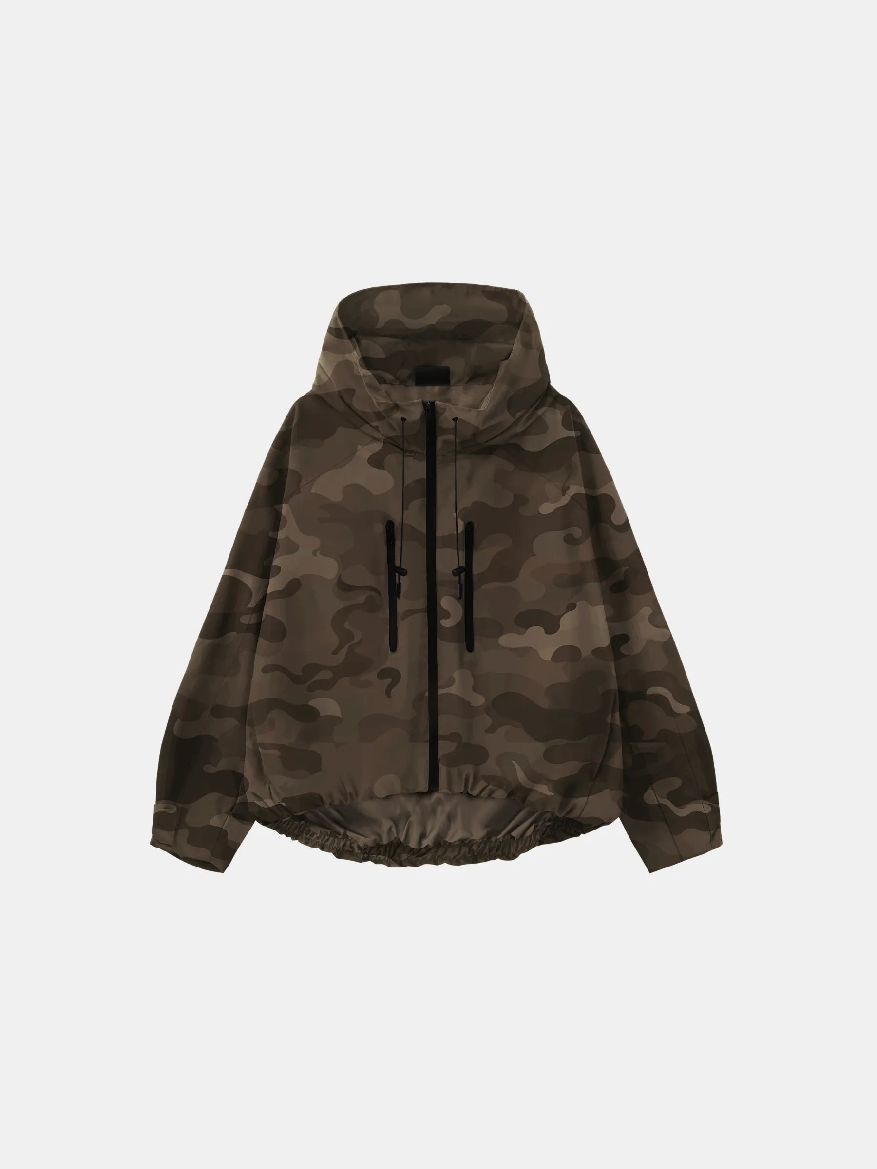 STM-TEX™ One Size Brown Camo Short Oversized Rain Jacket - PUFFIT