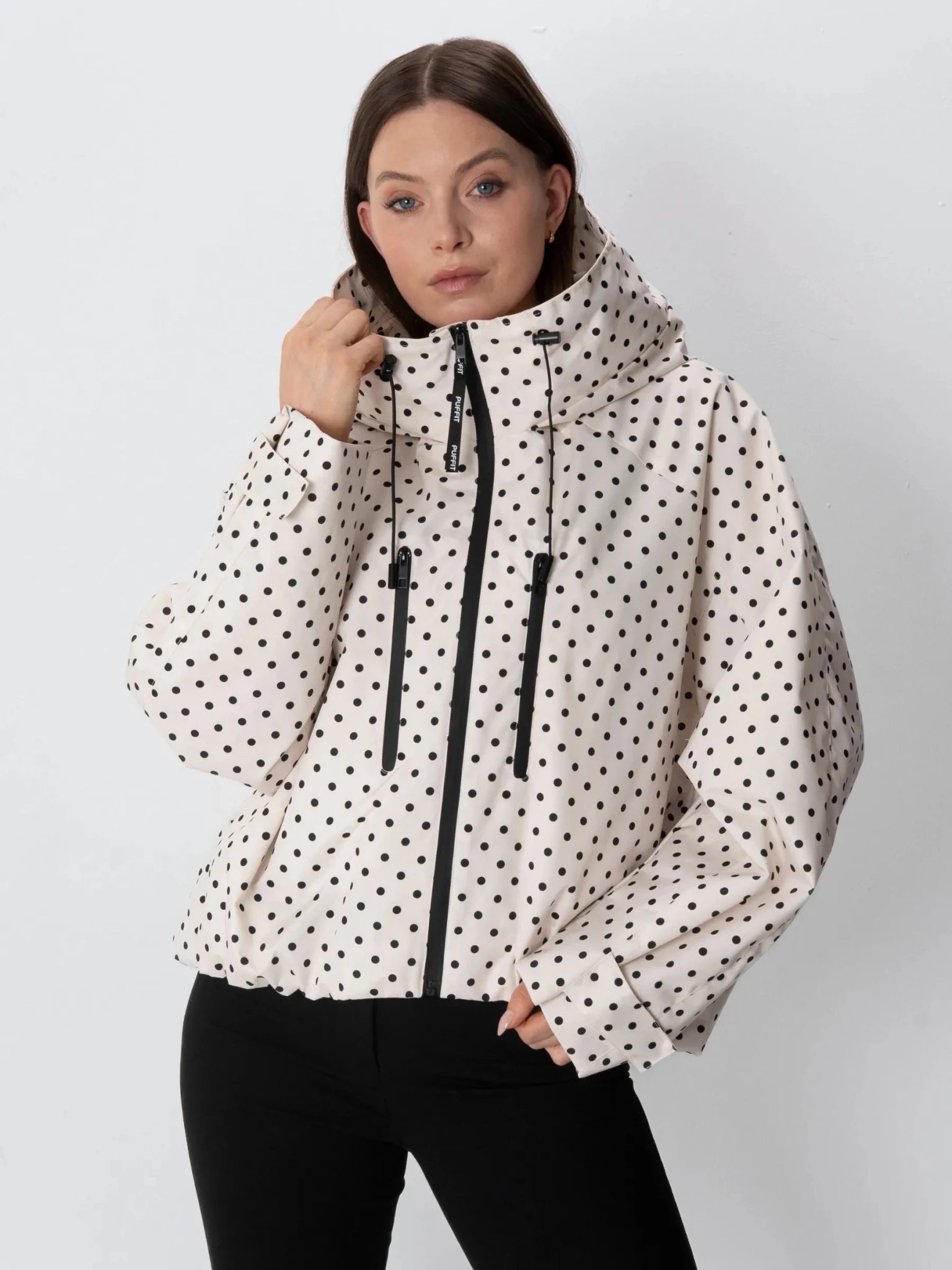STM-TEX™ One Size Dot Short Oversized Rain Jacket - PUFFIT