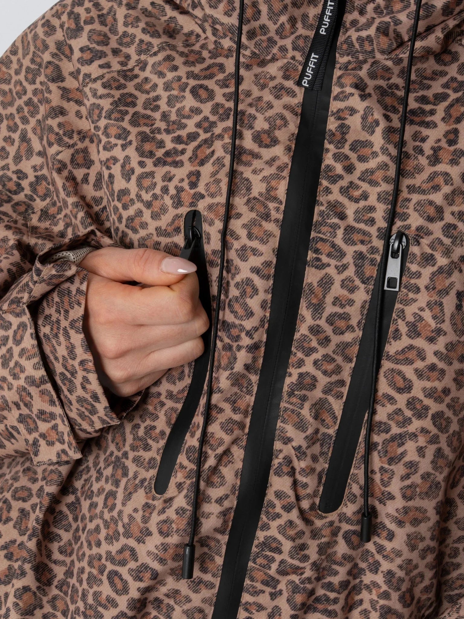 STM-TEX™ One Size Leopard Print Short Oversized Rain Jacket - PUFFIT