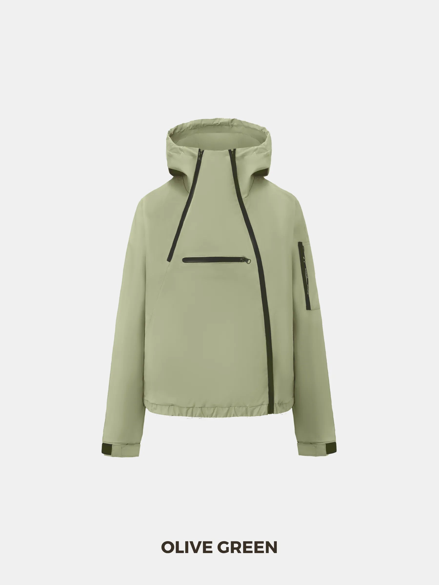 STM-TEX™ Short Asymmetric Zip Rain Hoodie - PUFFIT