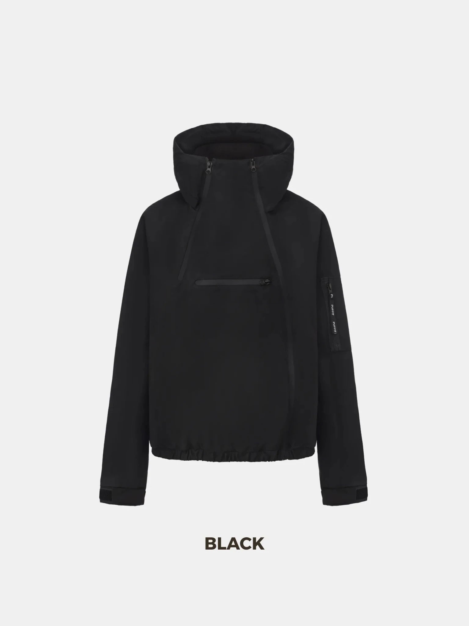 STM-TEX™ Short Asymmetric Zip Rain Hoodie - PUFFIT