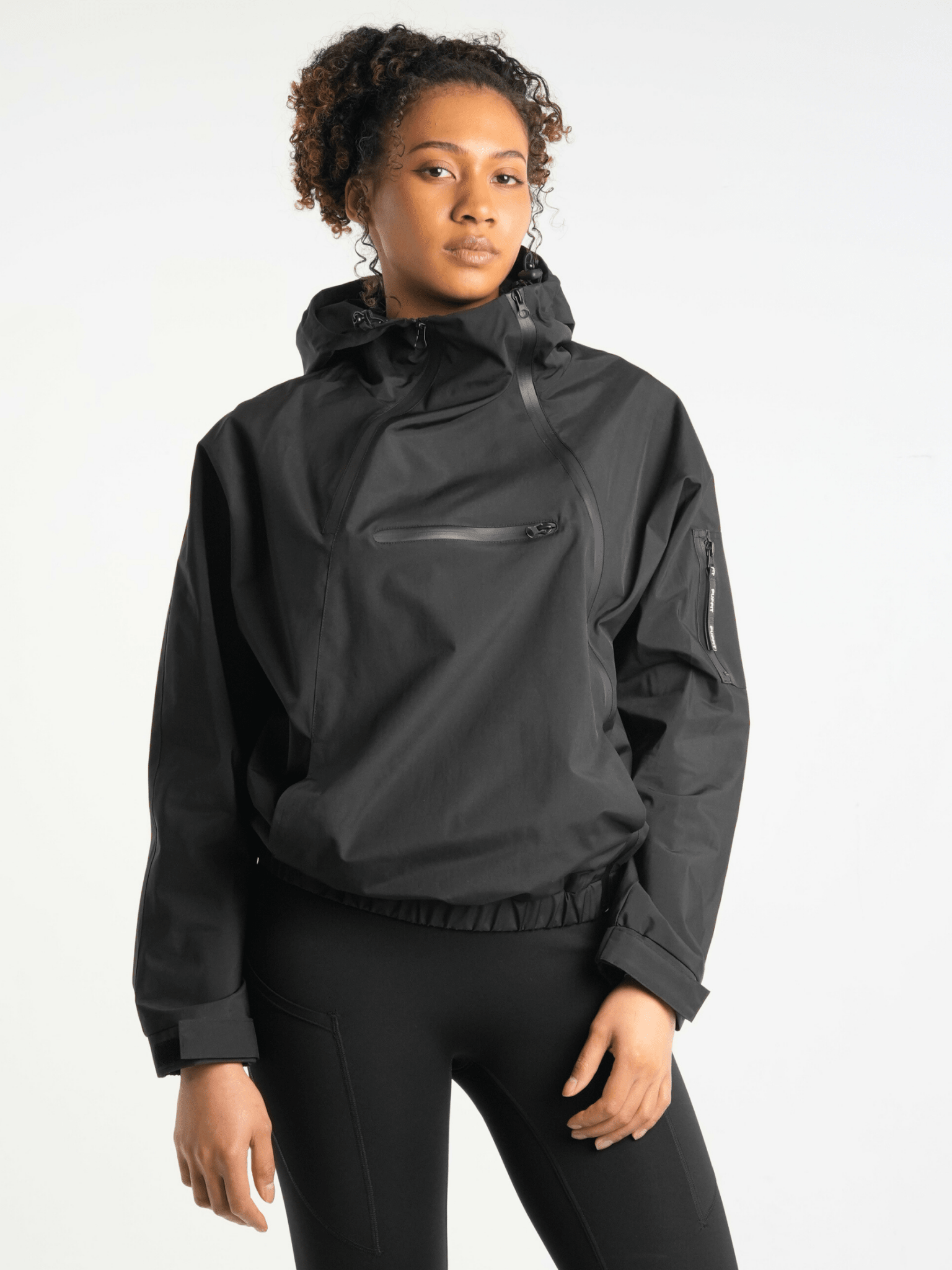 STM-TEX™ Short Asymmetric Zip Rain Hoodie - PUFFIT