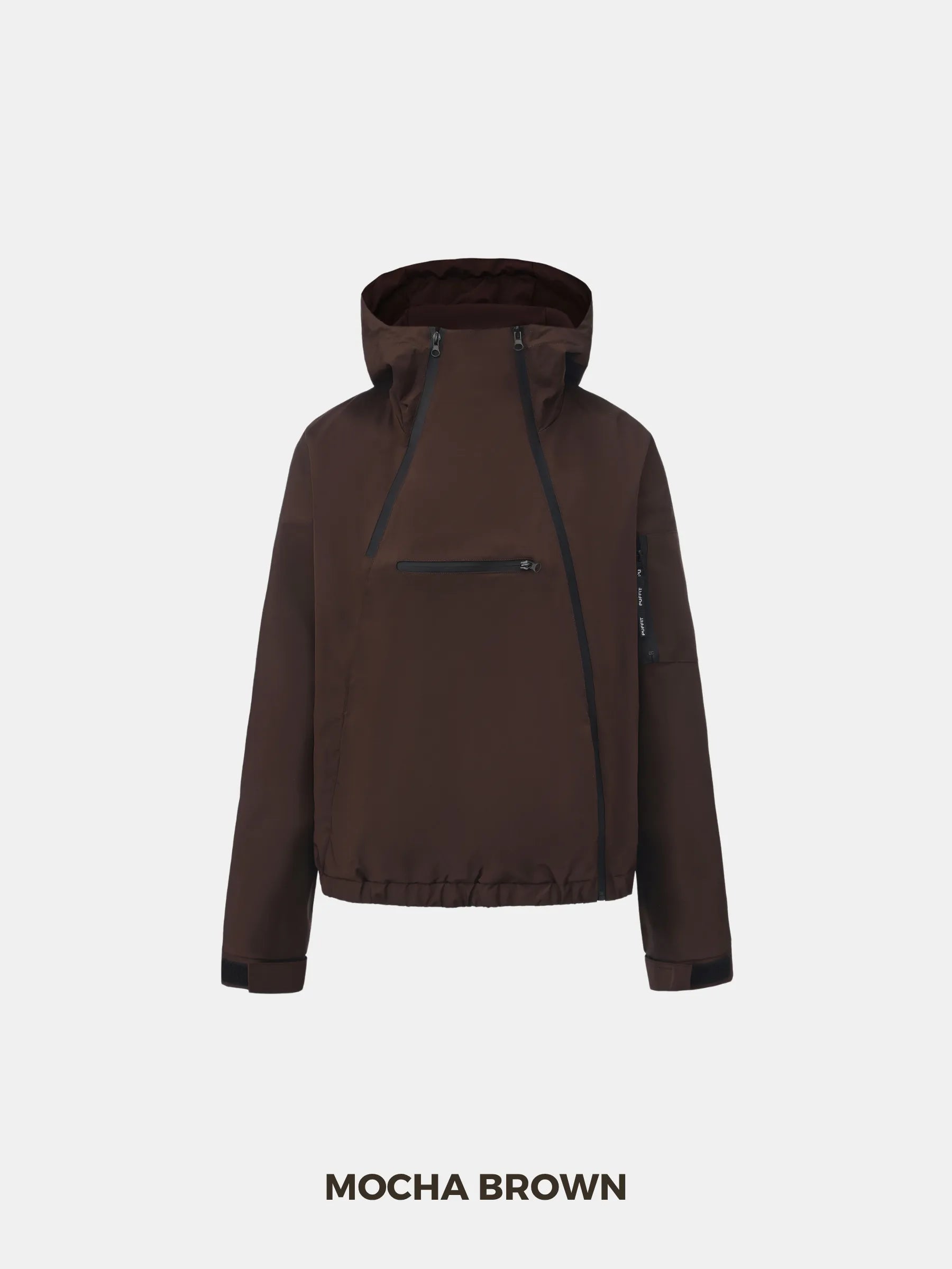 STM-TEX™ Short Asymmetric Zip Rain Hoodie - PUFFIT