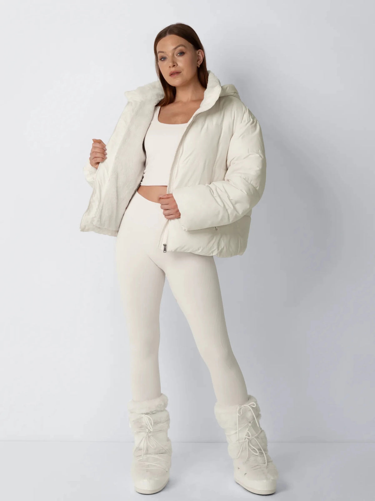 WarmCore™ Shiny Black Detachable Hooded Puffer Jacket - PUFFIT
